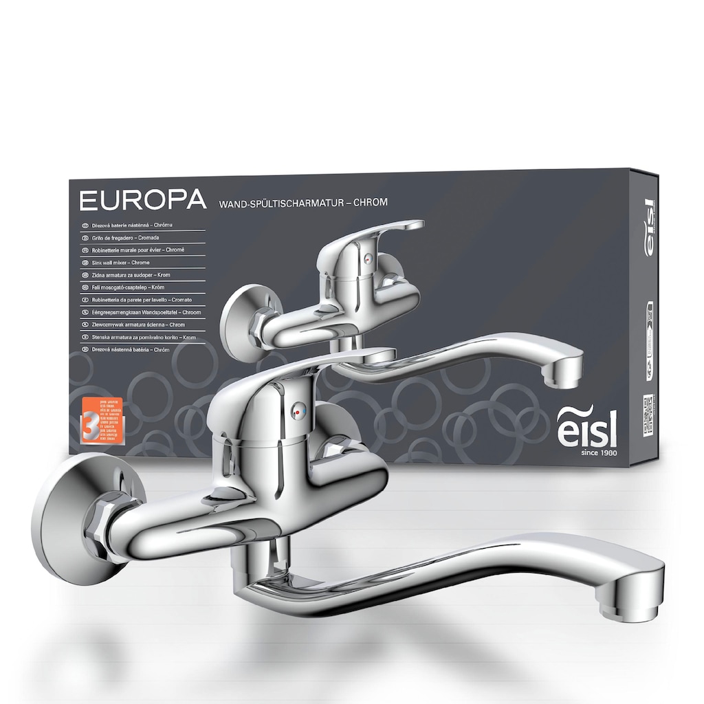 Eisl Spültischarmatur »EUROPA«, Küchenarmatur für Wandmontage Chrom