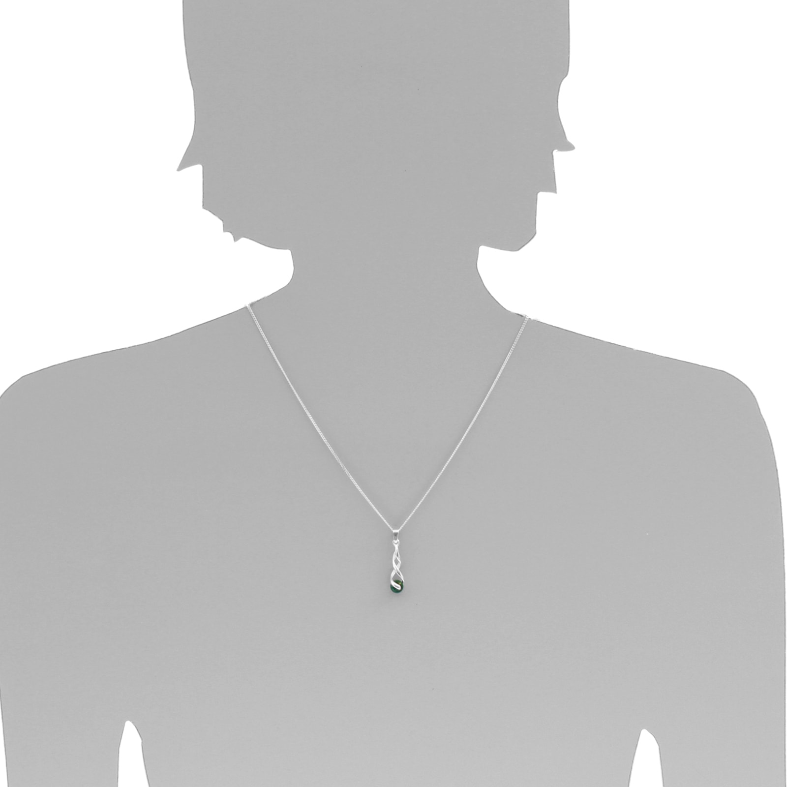 OSTSEE-SCHMUCK Kette mit Anhänger »- Lusia - Silber 925/000 - Malachit«