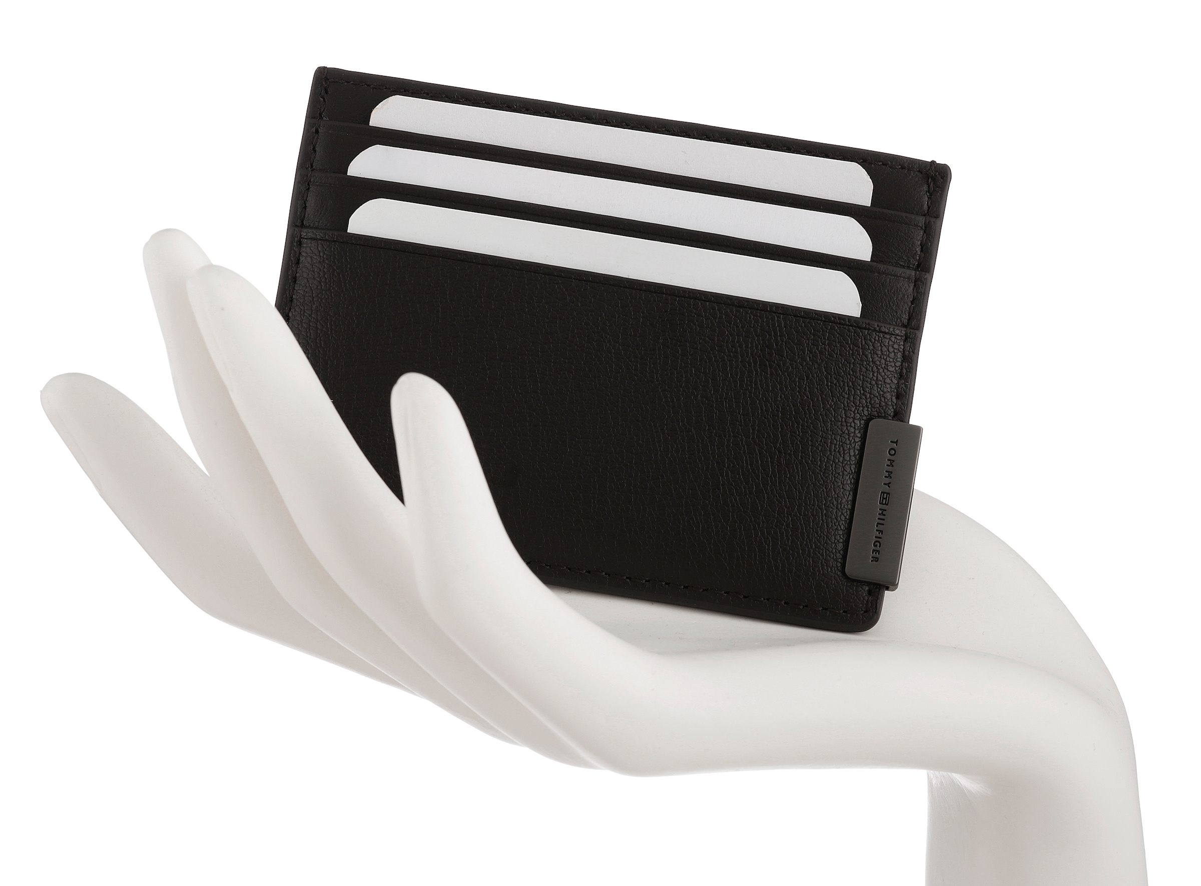 Tommy Hilfiger Kartenetui »TH HARDWARE CC HOLDER« , Unisex, Mini Geldbeutel, Men Portemonnaie mit seitlichem Label