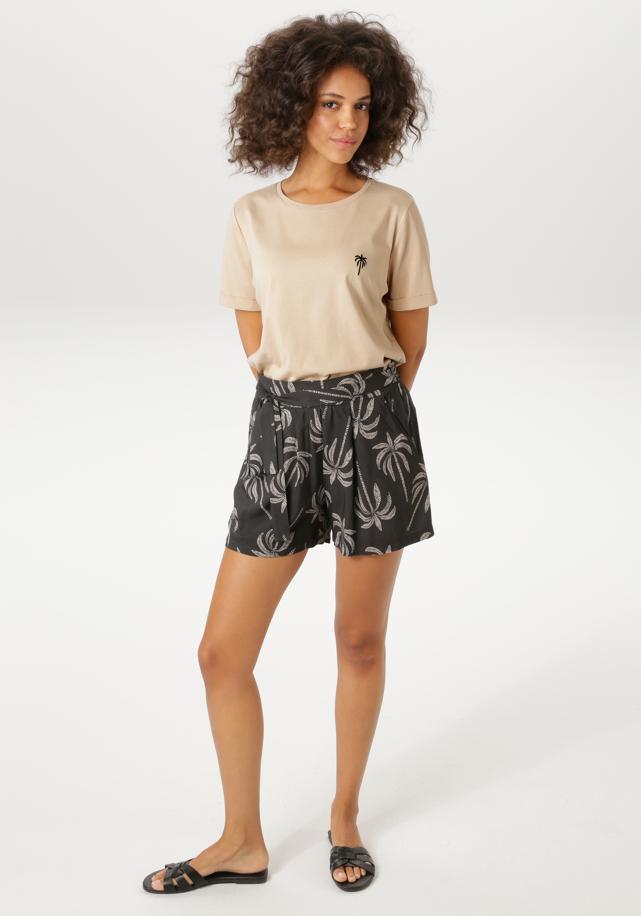 Aniston CASUAL T-Shirt mit aufgestickter Palme - NEUE KOLLEKTION