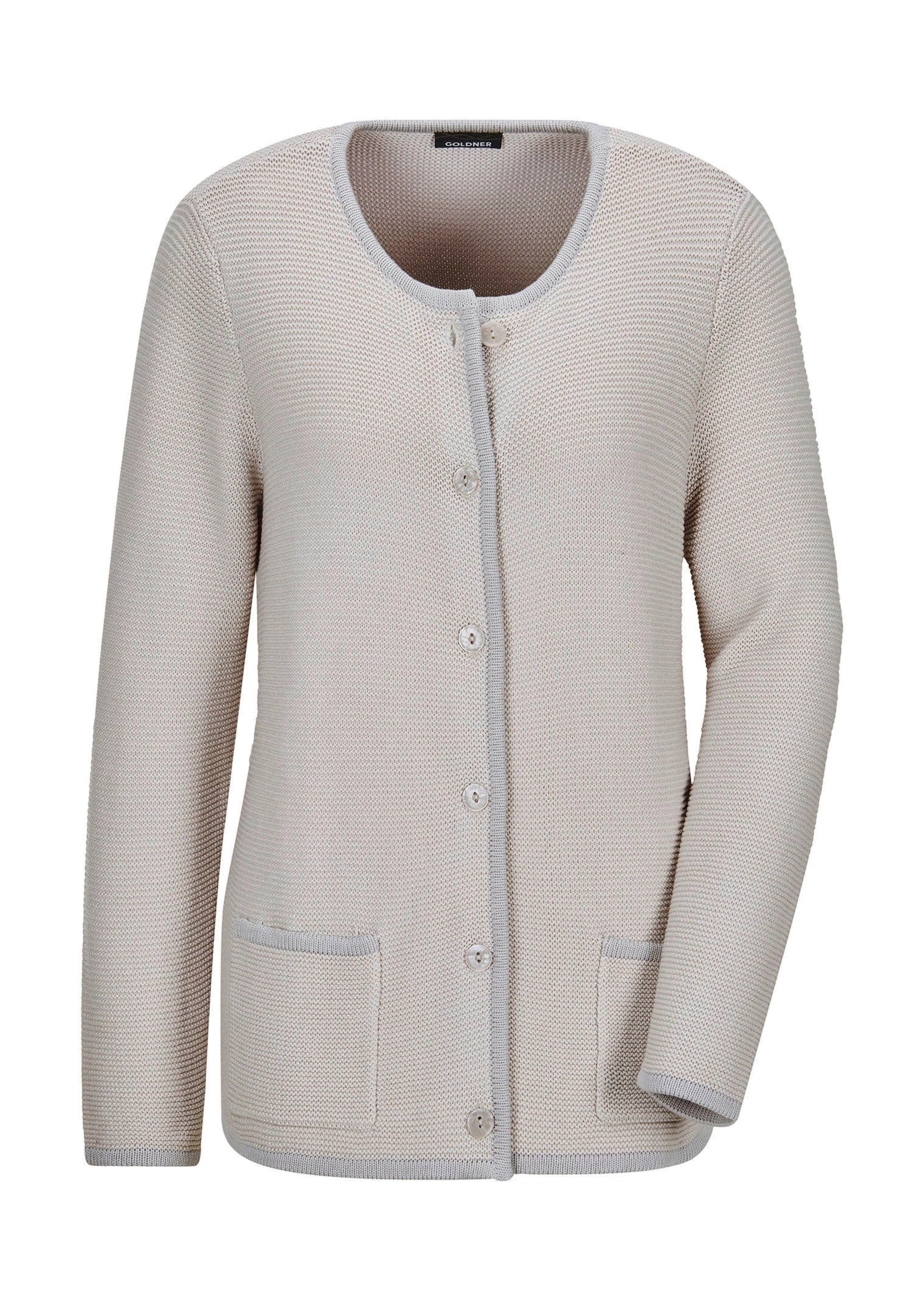GOLDNER Strickjacke "Kurzgröße Elegante Strickjacke mit Taschen" Knöpfe in günstig online kaufen