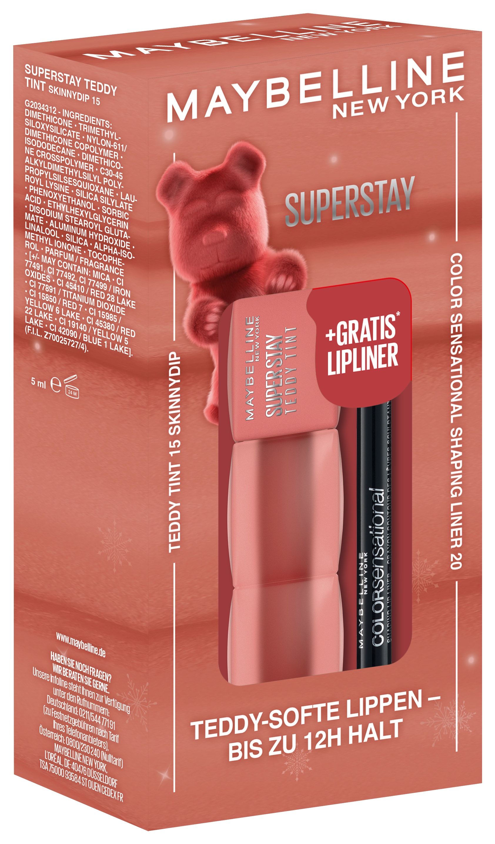 MAYBELLINE NEW YORK Schmink-Set »TEDDY TINT + SHAPING LIPLINER«