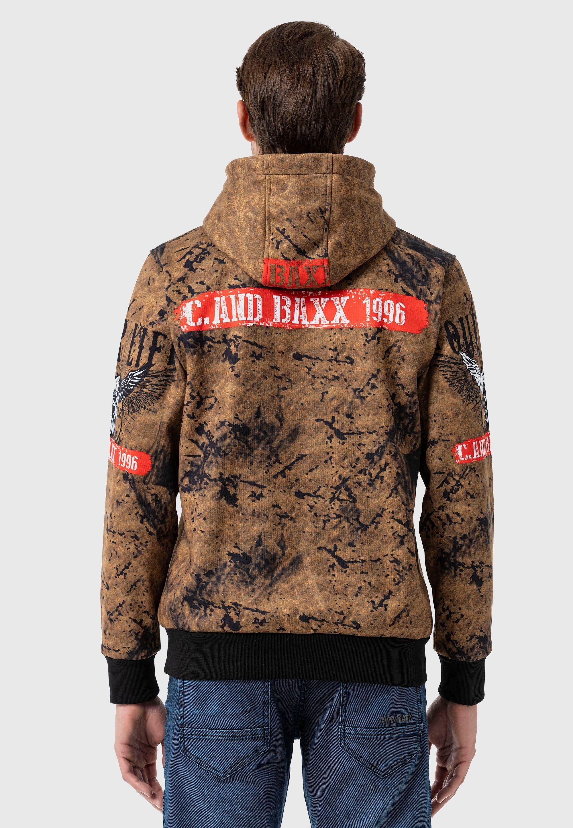 Cipo & Baxx Kapuzenpullover »Sweatshirts«, (1 tlg.), mit Allover-Print