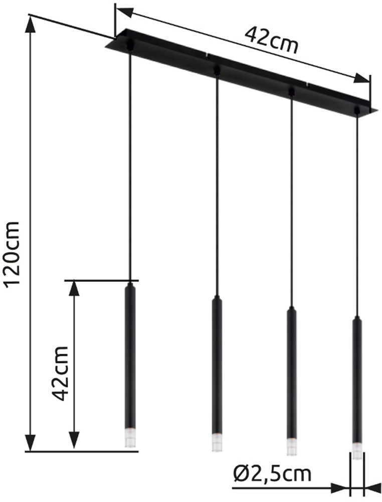 GLOBO LIGHTING Hängeleuchte »RYAN«, Leuchtmittel G9 | ohne Leuchtmittel, Hängelampe/Pendelleuchte/Esszimmer/Wohnzimmer/Esstisch