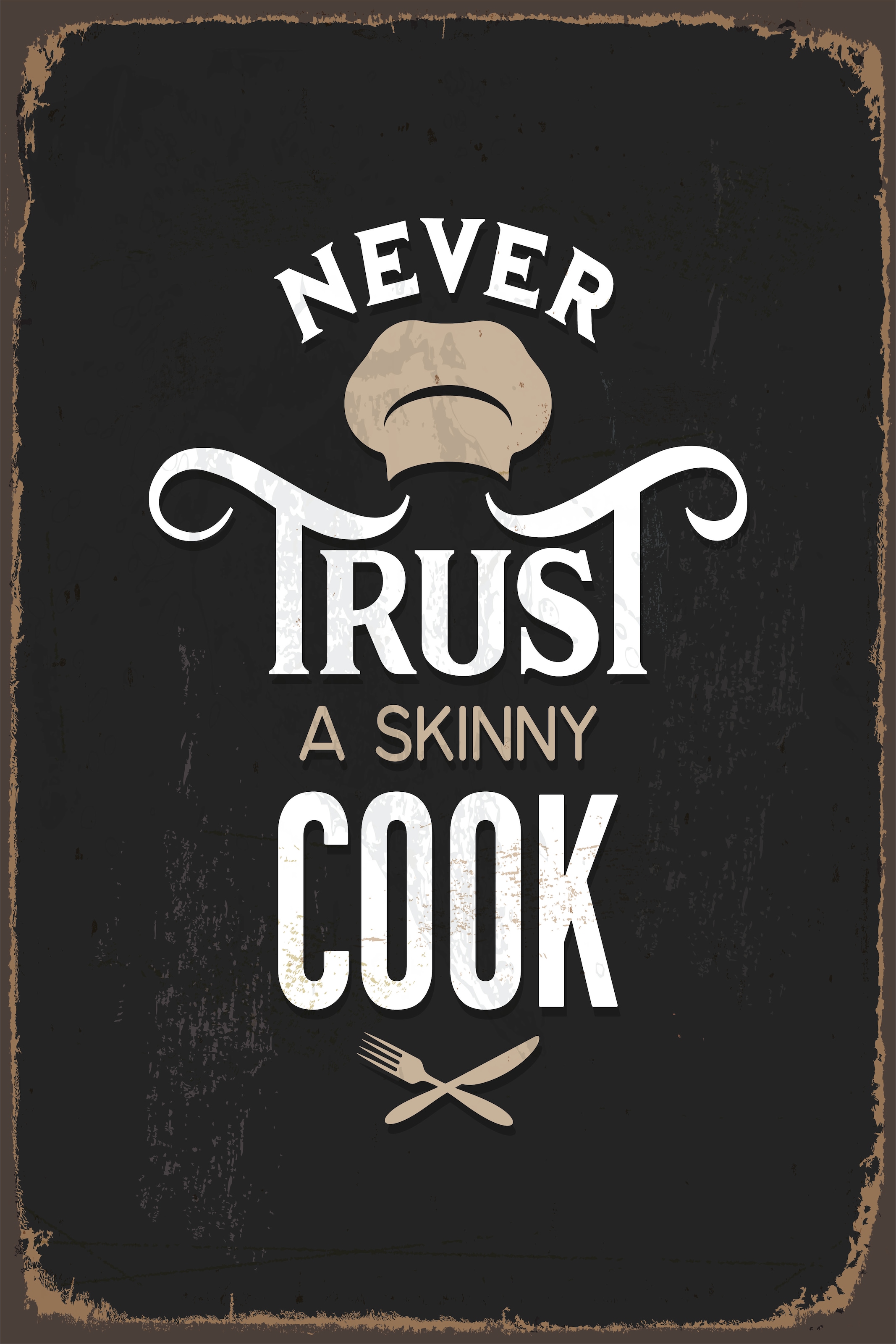 queence Metallbild "Skinny Cook" Schriftzüge 1 Stk. tlg. günstig online kaufen