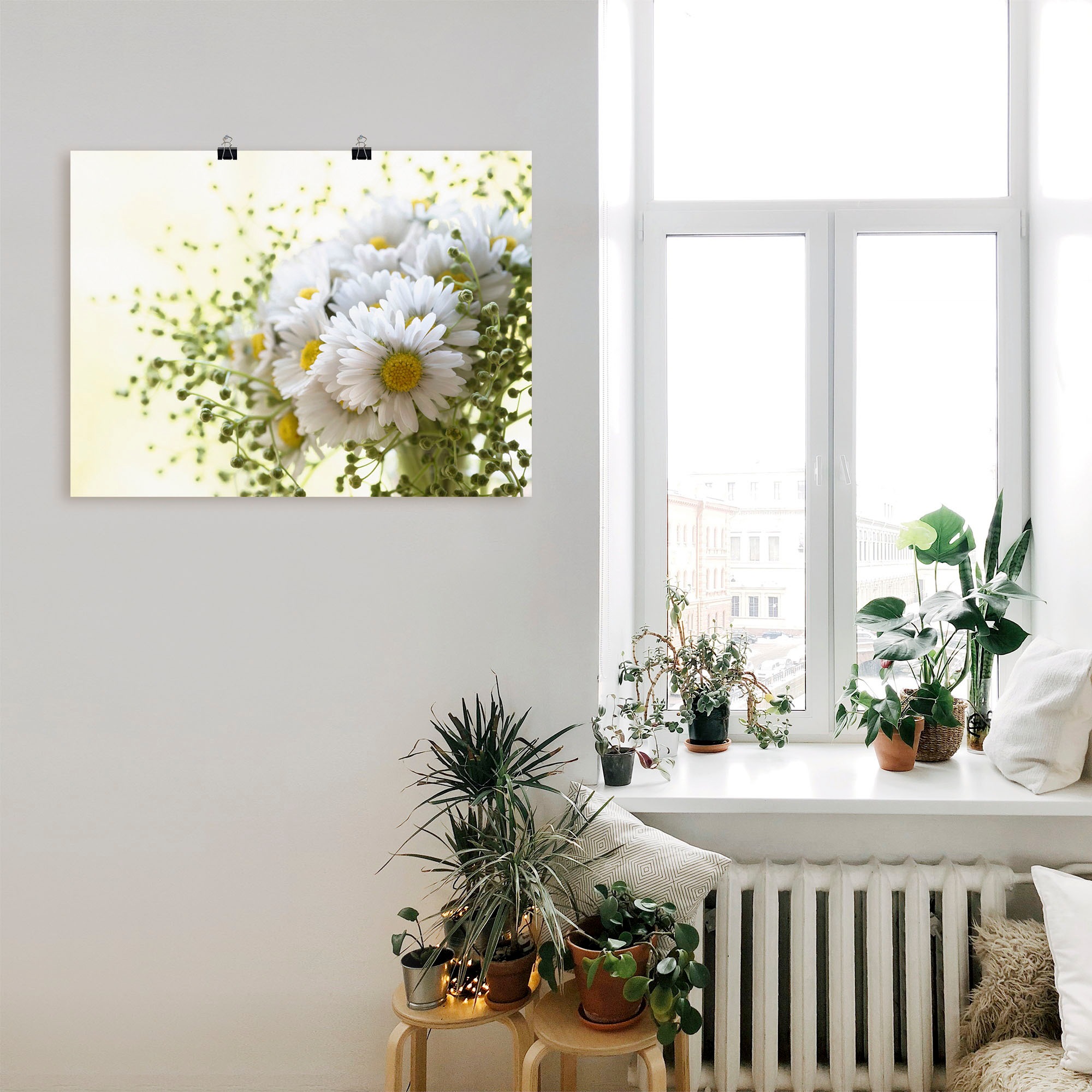 Artland Wandbild »Gänseblümchen und Hofstaat« Blumen 1 Stk. tlg. als Leinwandbild, Poster in verschied. Größen