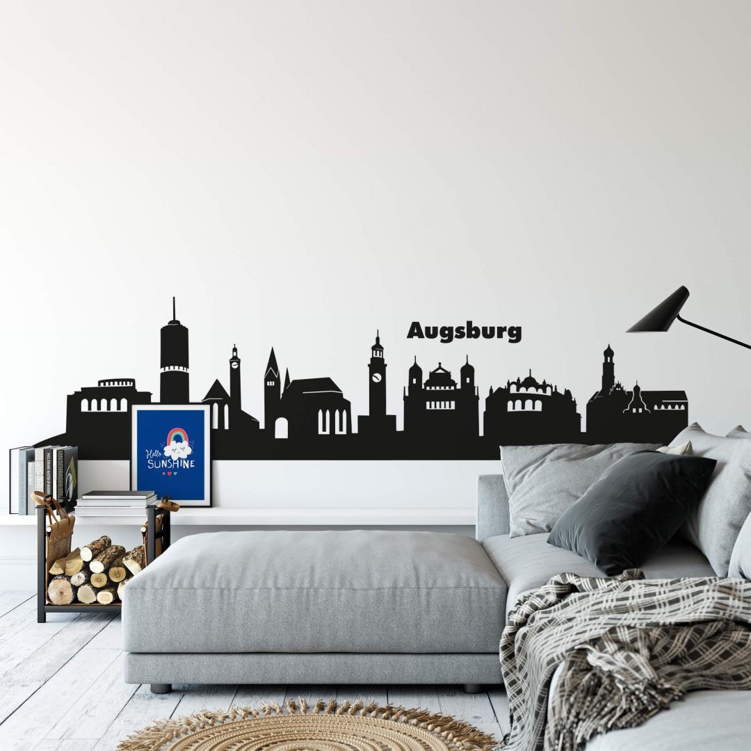 Wall-Art Wandtattoo »XXL Stadt Skyline Augsburg 120cm«, (1 St.), selbstklebend, entfernbar