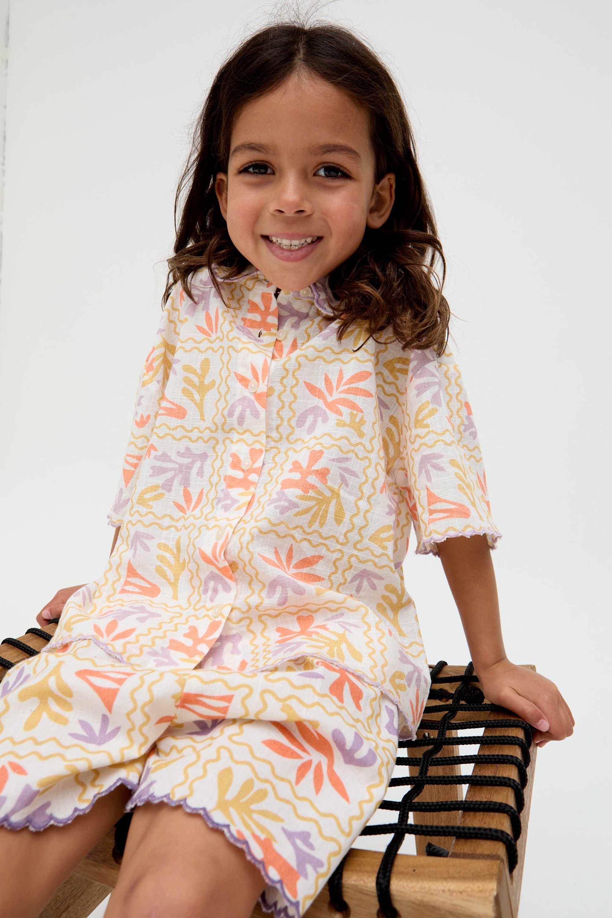 RAFFYA T-Shirt »Gilly Scalloped Edge Matisse Print Shirt Mädchen«