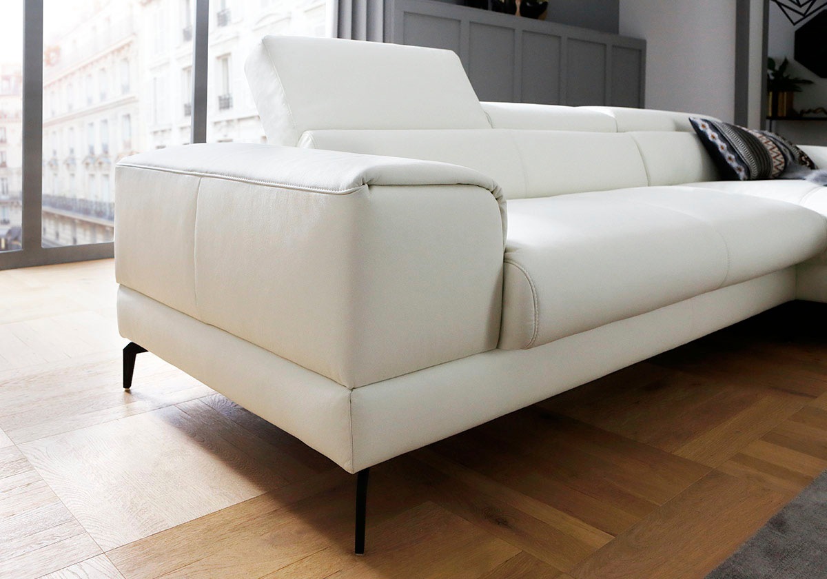 W.SCHILLIG Ecksofa »piedroo, Designsofa mit tollem Sitzkomfort, L-Form«, Kopfteilverstellung, wahlweise mit Sitztiefenverstellung, Breite 303cm