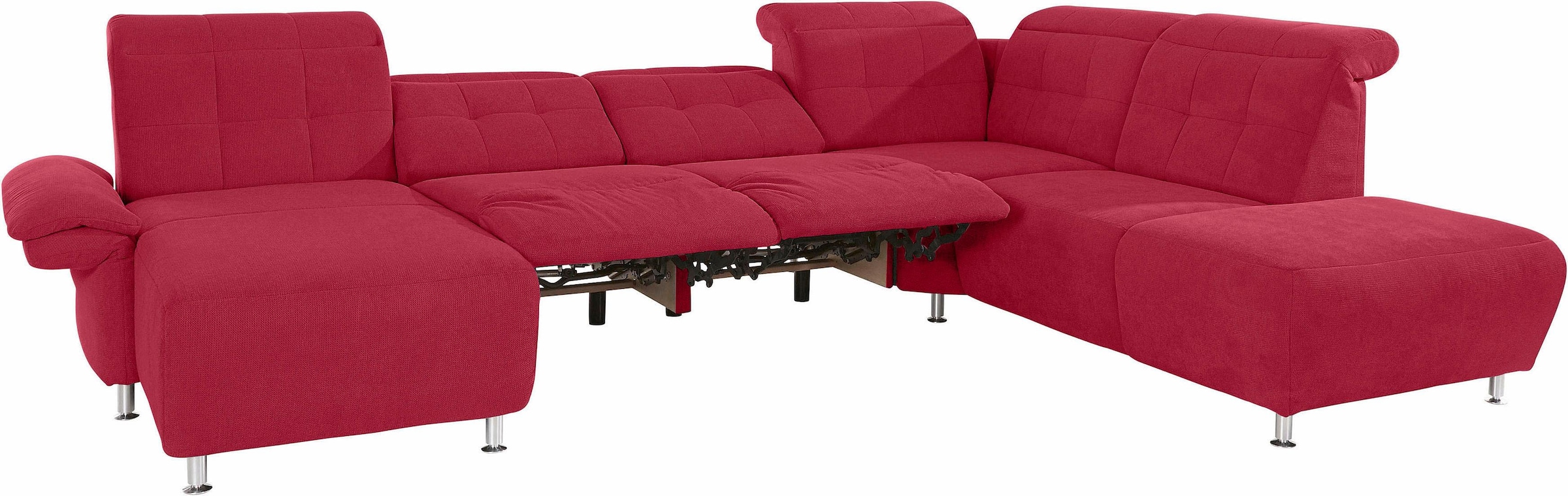 Places of Style Wohnlandschaft »Manhattan U-Form«, 2 Sitze mit elektrischer Relaxfunktion, verstellbare Armlehnen