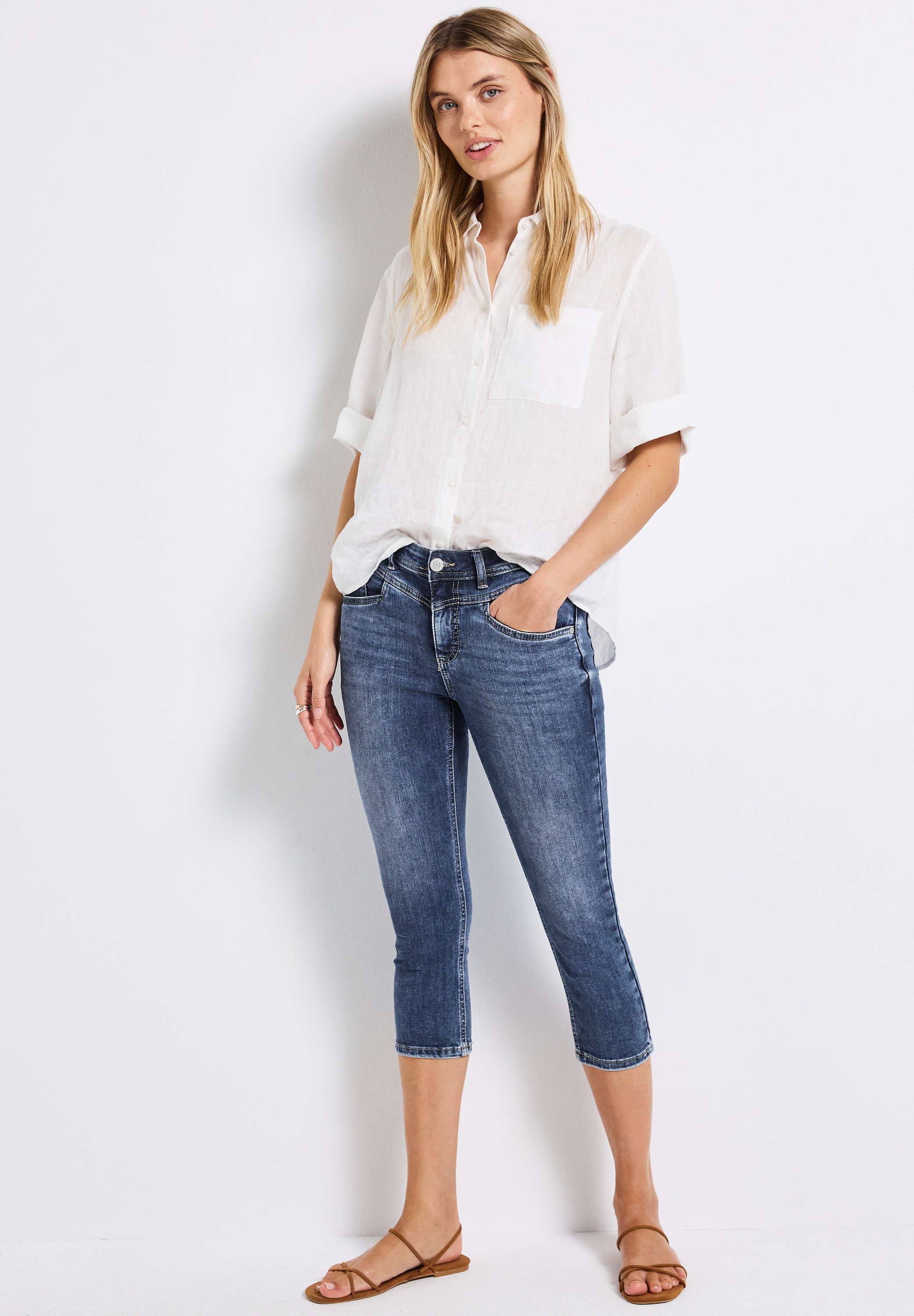 STREET ONE Slim-fit-Jeans, aus Baumwolle mit Stretchanteil