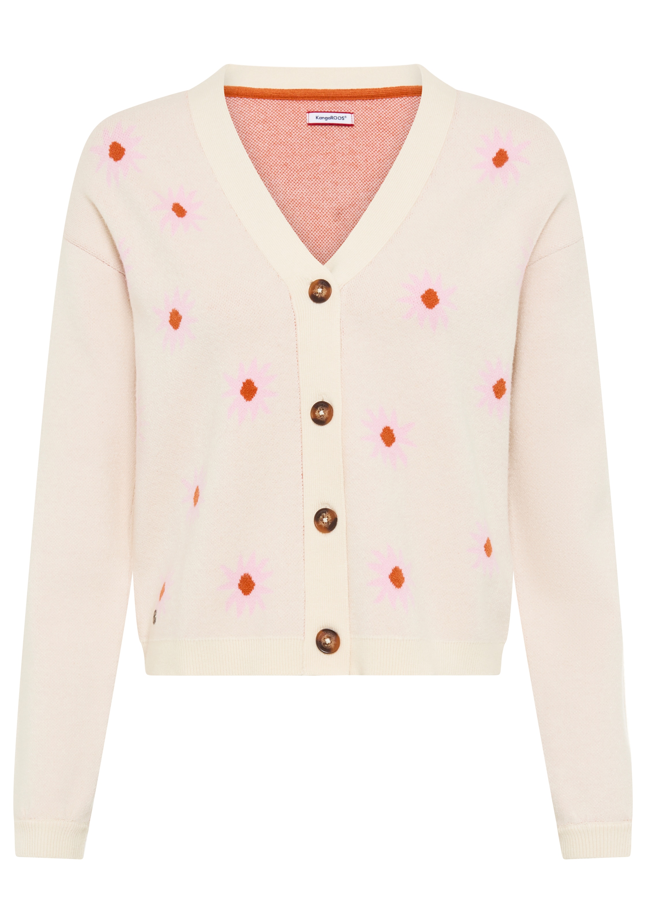 KangaROOS Strickjacke Strickjacke aus Feinstrick, bequeme Passform, weite Langarm-Ärmel