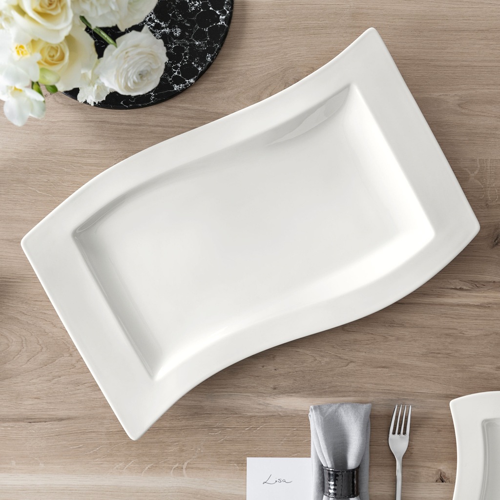Villeroy & Boch Servierplatte "Servierplatte NewWave 49 x 30 cm weiß" günstig online kaufen