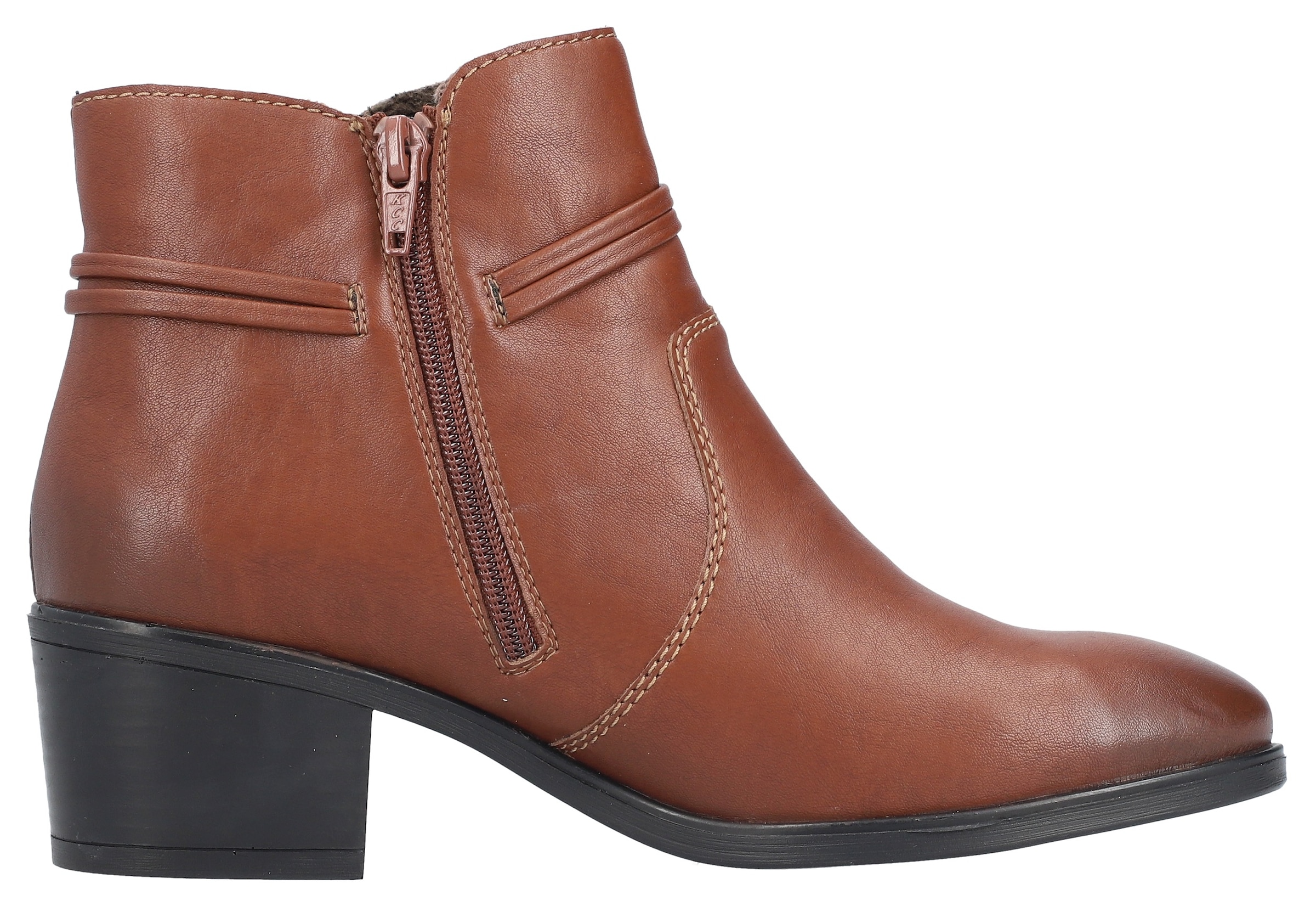 Rieker Stiefelette, Ankleboots, Klassik-Stiefelette, Blockabsatz, Innenreißverschluss