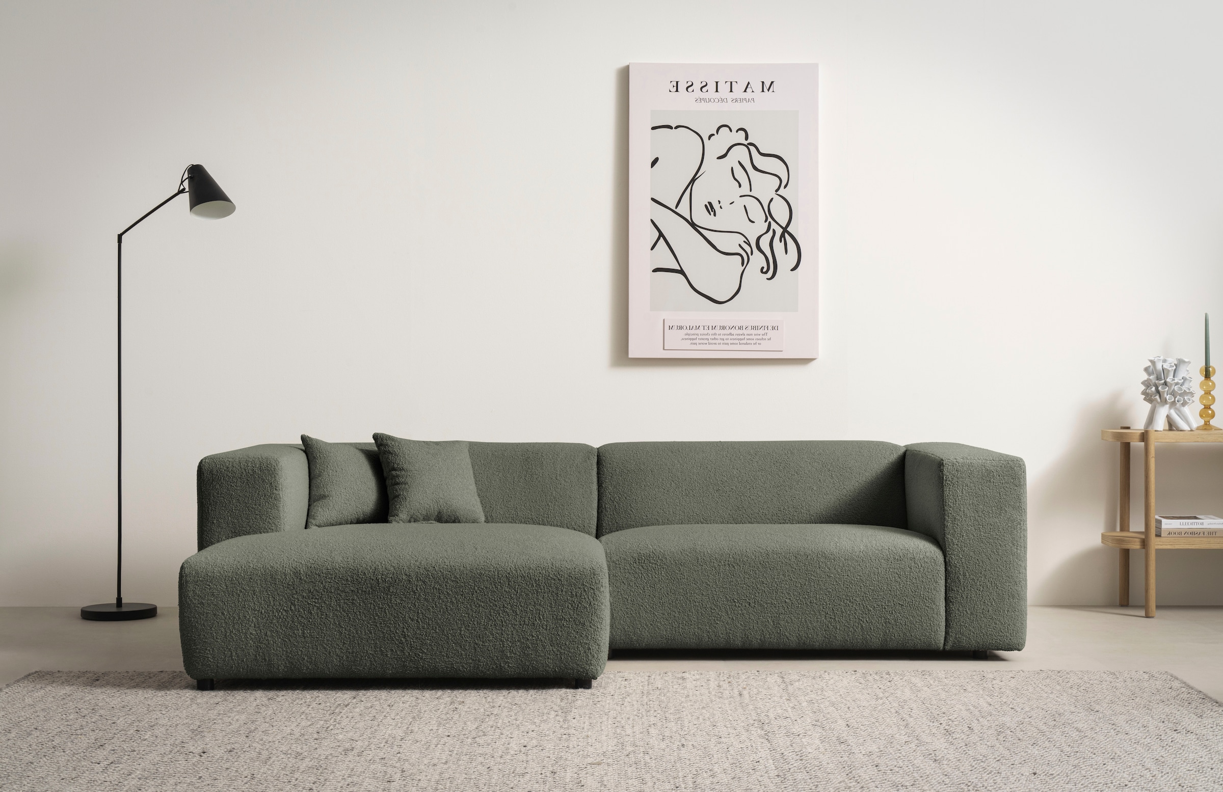 Home affaire Ecksofa "BAKELS, L-Form in Cord oder Boucle-Stoff, moderne Cou günstig online kaufen