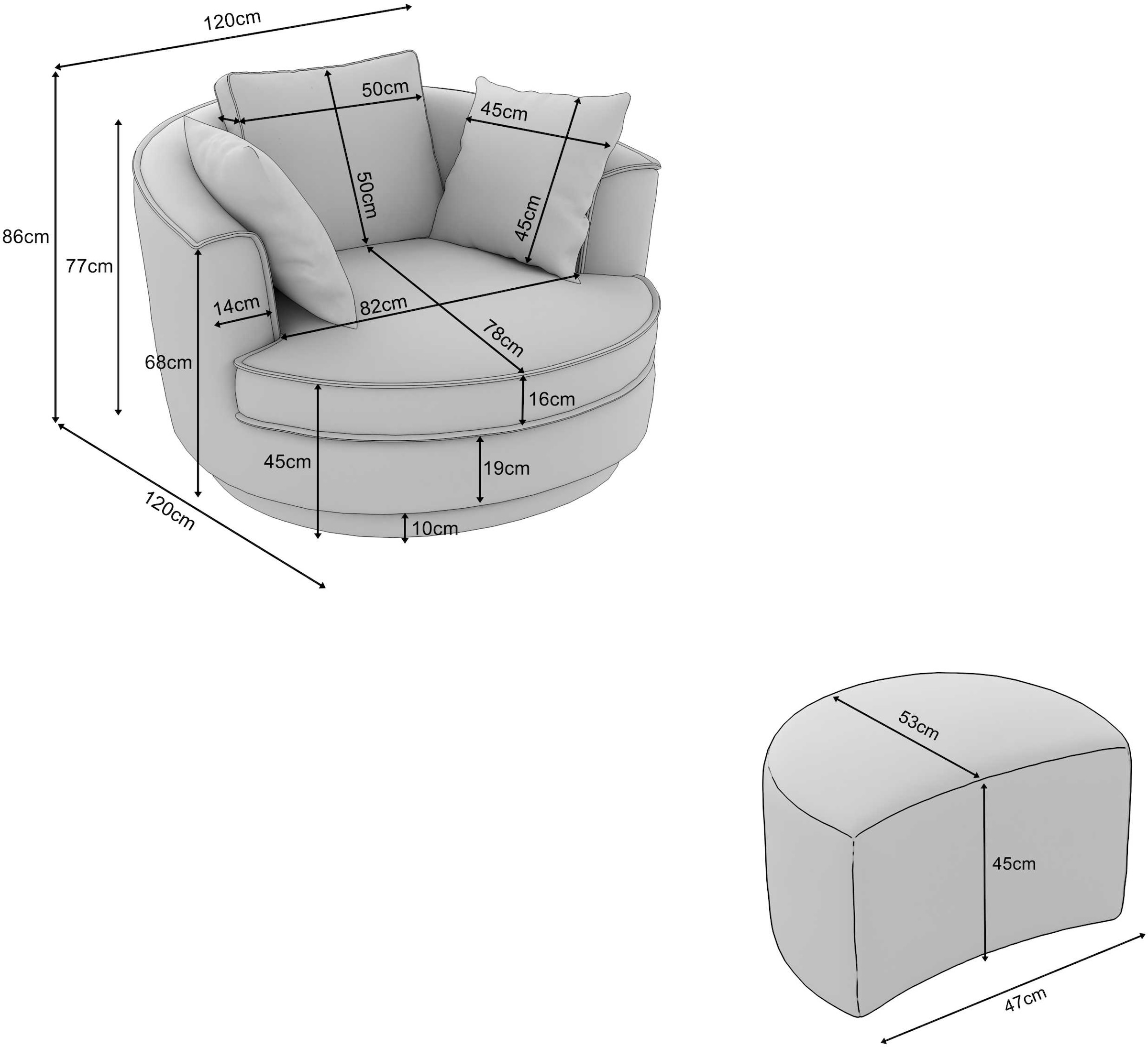 Big-Sessel, Set-Angebot MEGA passendem St.), drehbar mit CORD, BAUR »MAISIE«, | in (2 Leonique Drehsessel Hocker