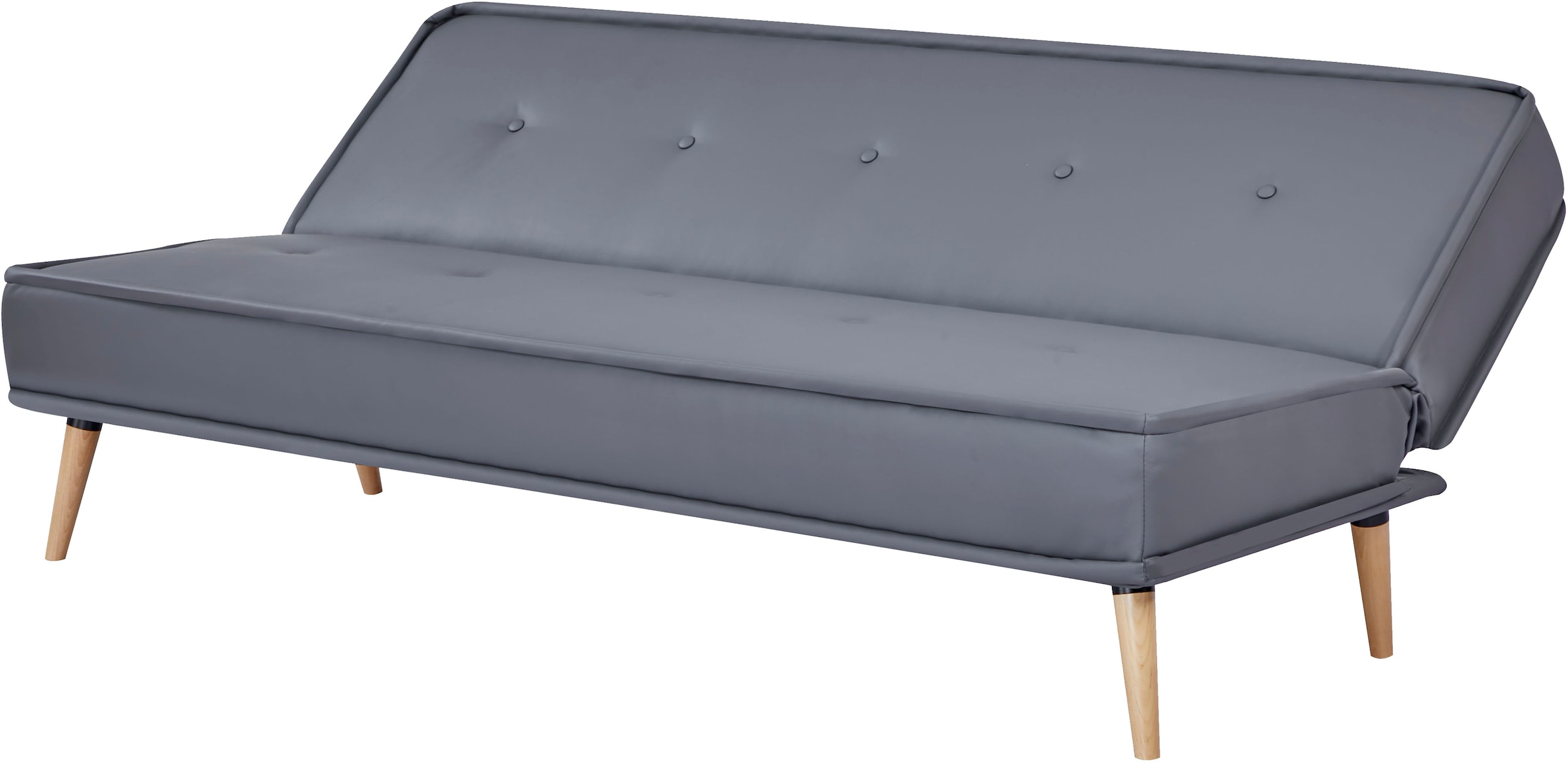 INOSIGN Schlafsofa »ARBON,183cm, klappbarer 3-Sitzer mit verstellbarer Rückenlehne und«, Bettfunktion, Webstoff und Kunstleder
