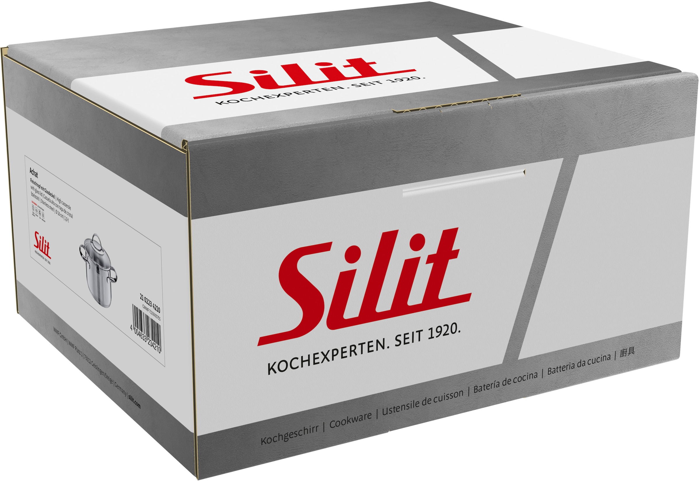 Silit Kochtopf »Achat«, Edelstahl 18/10, (2 tlg.), rostfrei, Silitherm-Allherdboden, induktionsgeeignet