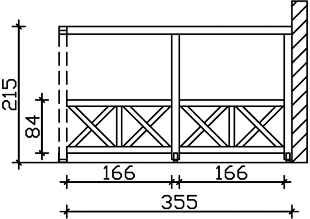 Skanholz Carport-Seitenwand »Andreaskreuz«, Wandanbau