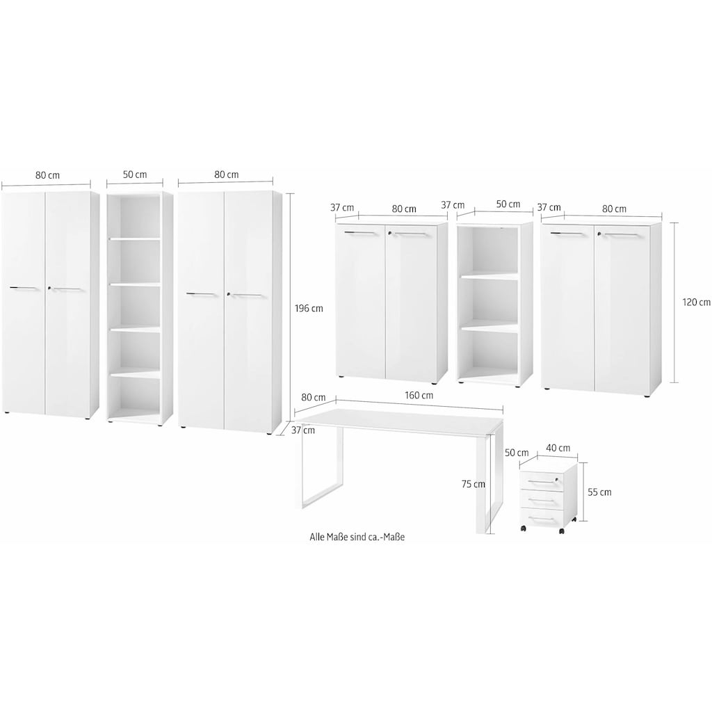 GERMANIA Büro-Set »GW-Monteria«, (Set, 8 tlg.)