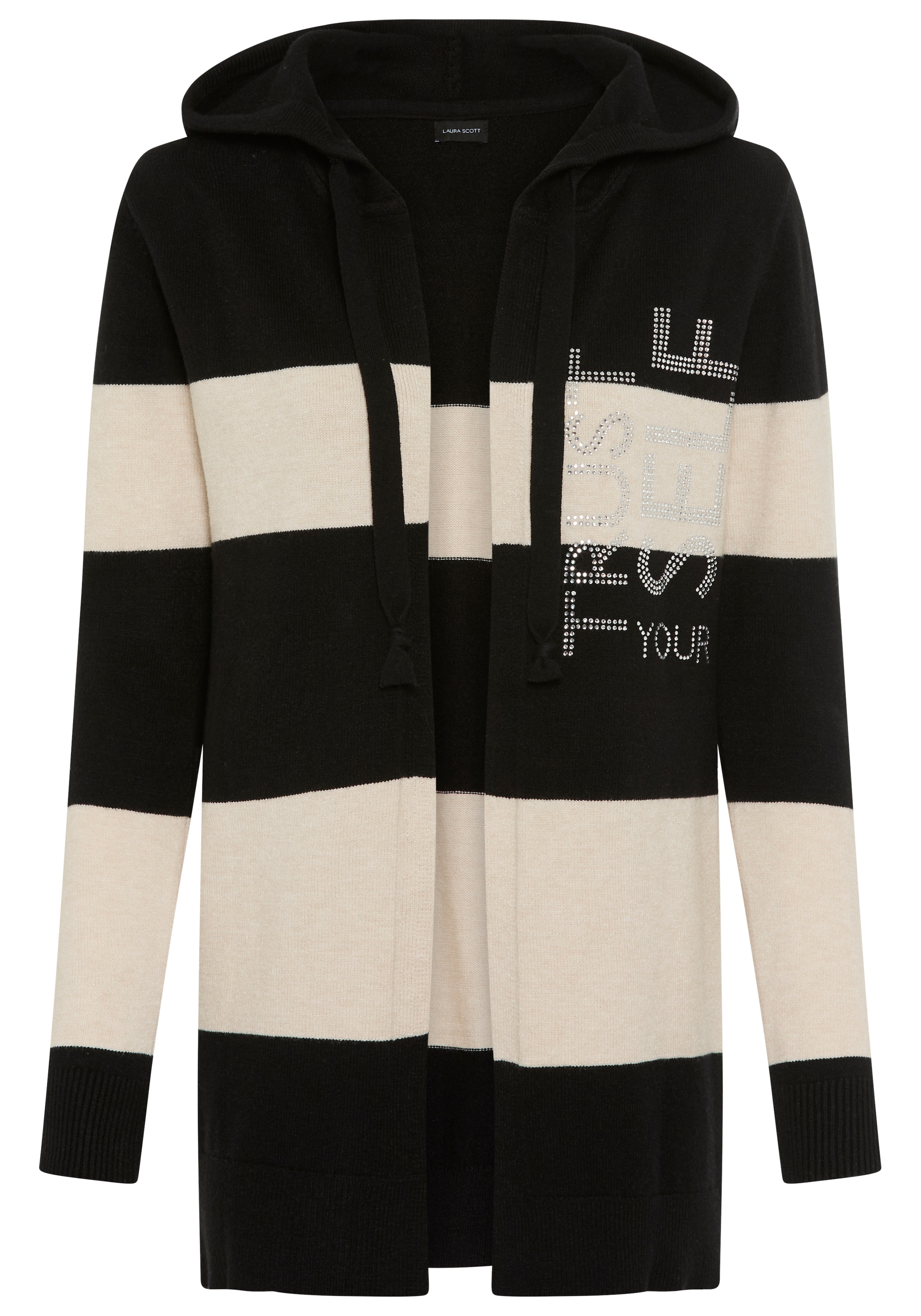 Laura Scott Kapuzenstrickjacke, mit Streifen und dezenten Glitzerdetails - NEUE KOLLEKTION