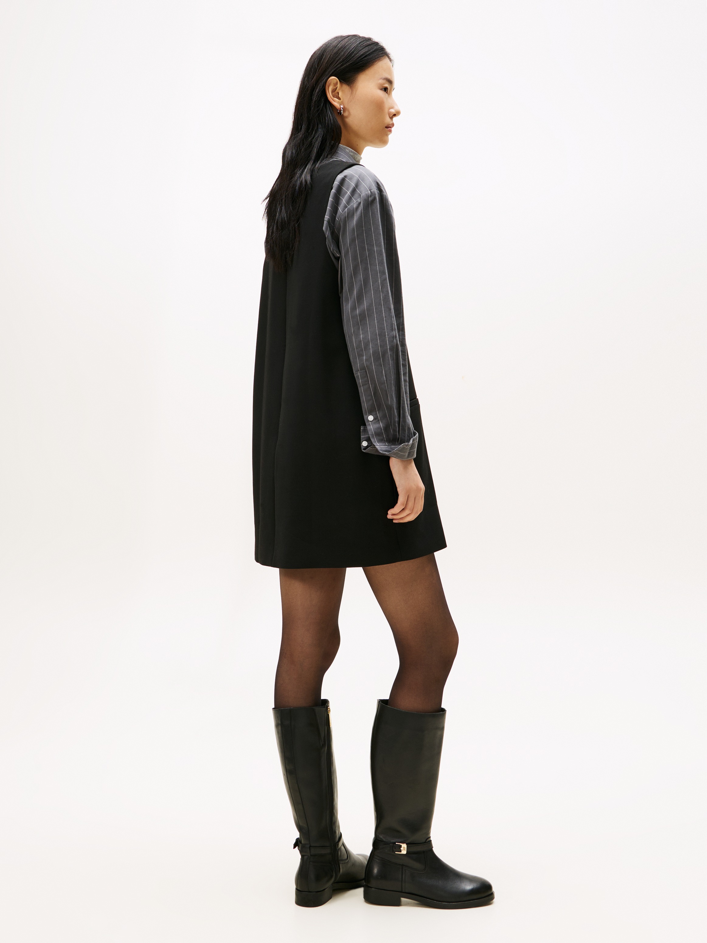 Tommy Hilfiger A-Linien-Kleid "PUNTO V-NK NS MINI SHIFT DRESS" günstig online kaufen