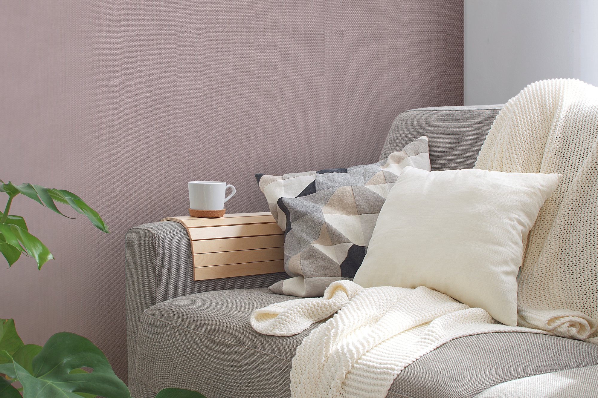 A.S. Création Vliestapete »Casual Living Struktur-Tapete Unitapete leicht glitzernd Landhaus«, Glitzermuster, Vliestapete Uni für Schlafzimmer Küche Wohnzimmer Struktur Design Flur