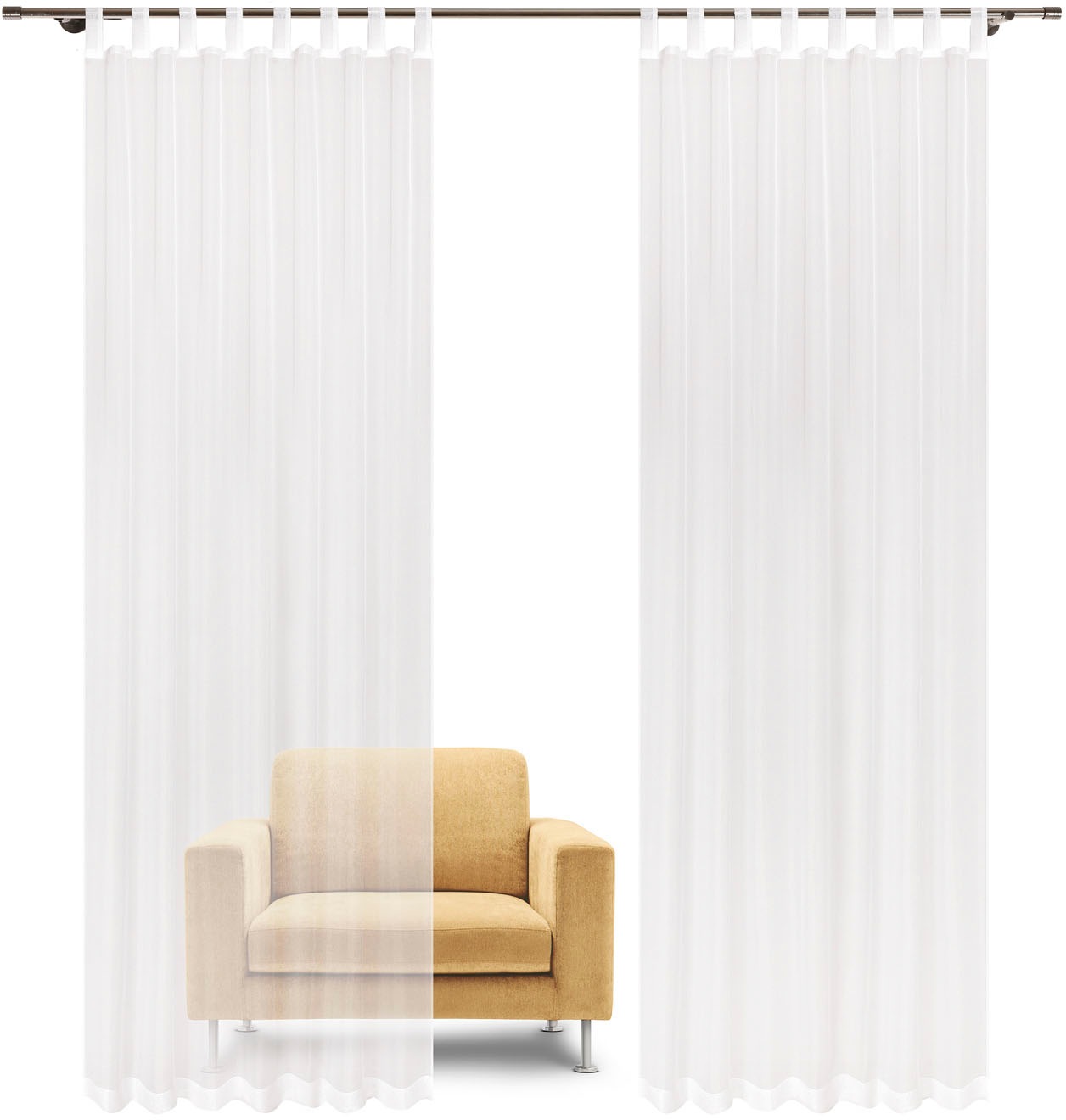 Gerster Gardine "Felia" Schlaufen 1 Stk. tlg. Schlaufenschal uni in mehrere günstig online kaufen