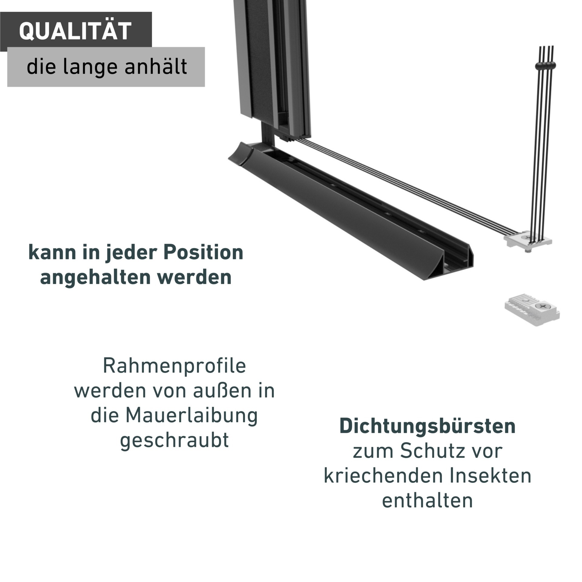 Windhager Insektenschutz-Schiebetür »Expert für Doppeltüren, Insektenschutzplissee mit Alurahmen« Fliegengitter in weiß oder anthrazit erhältlich, 240 x 240 cm