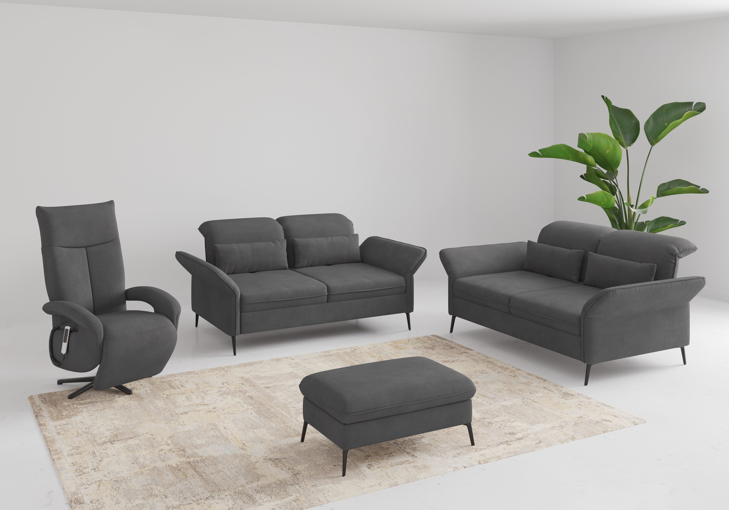 sit&more 2,5-Sitzer »Emely, inkl. Sitztiefenverstellung«, wahlweise mit Bettfunktion, Kopf- & Armteilverstellung