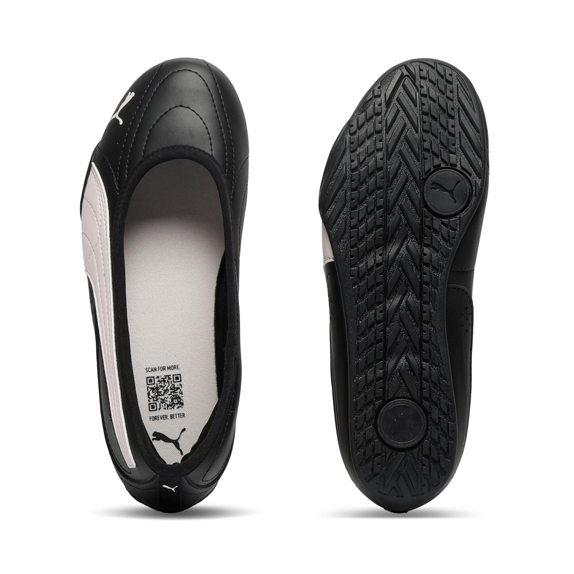 Sneaker PUMA "CATCH SOLEIL BALLERINA", Herren, Gr. 41, puma schwarz, jasmine flower, Synthetik, Schuhe Sneaker, mit Schnürung, leicht profilierte Gummi-Laufsohle, aus Synthetik 3