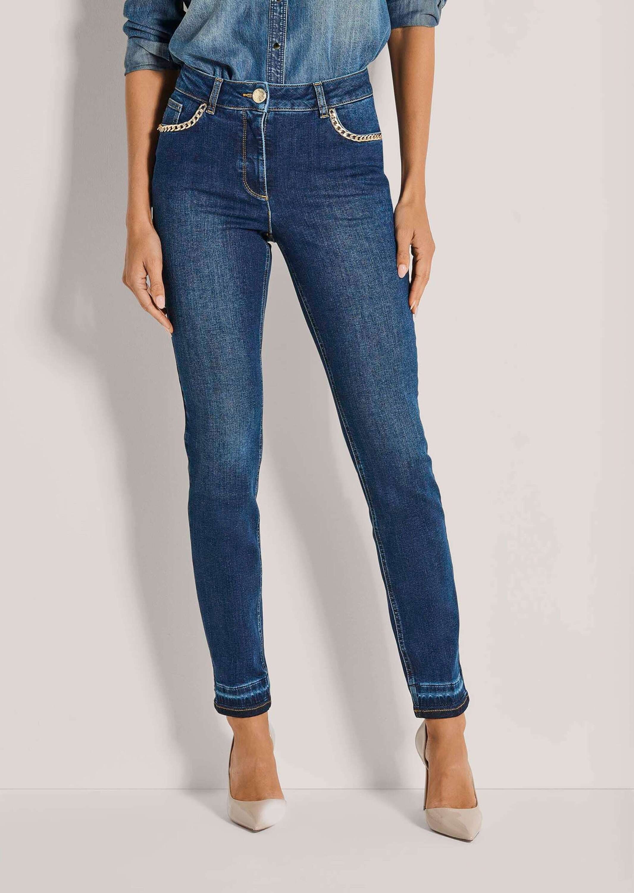 Thumbnail - MADELEINE Regular-fit-Jeans "Jeans Slim Fit Jeans mit Kettendetails"