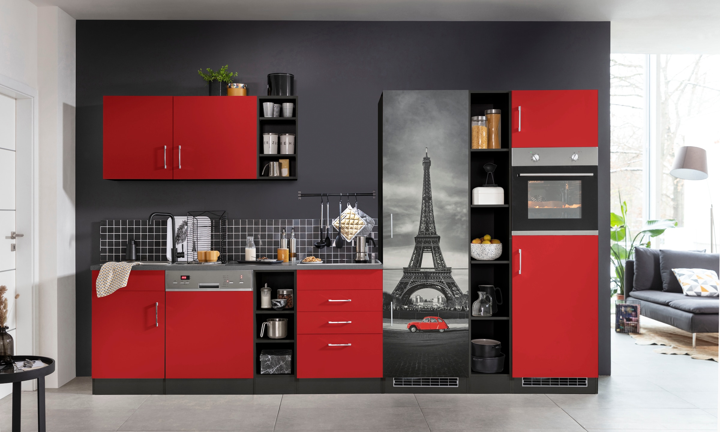 KOCHSTATION Küchenzeile »KS-Paris«, ohne E-Geräte, Breite 350 cm