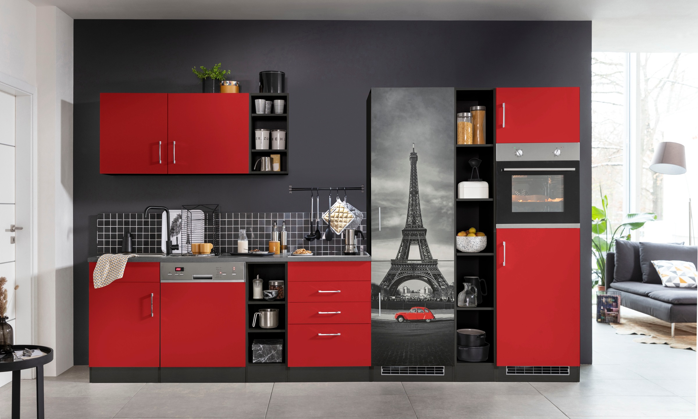 KOCHSTATION Küchenzeile "KS-Paris – Küchen mit einzigartigen Fotomotiven au günstig online kaufen