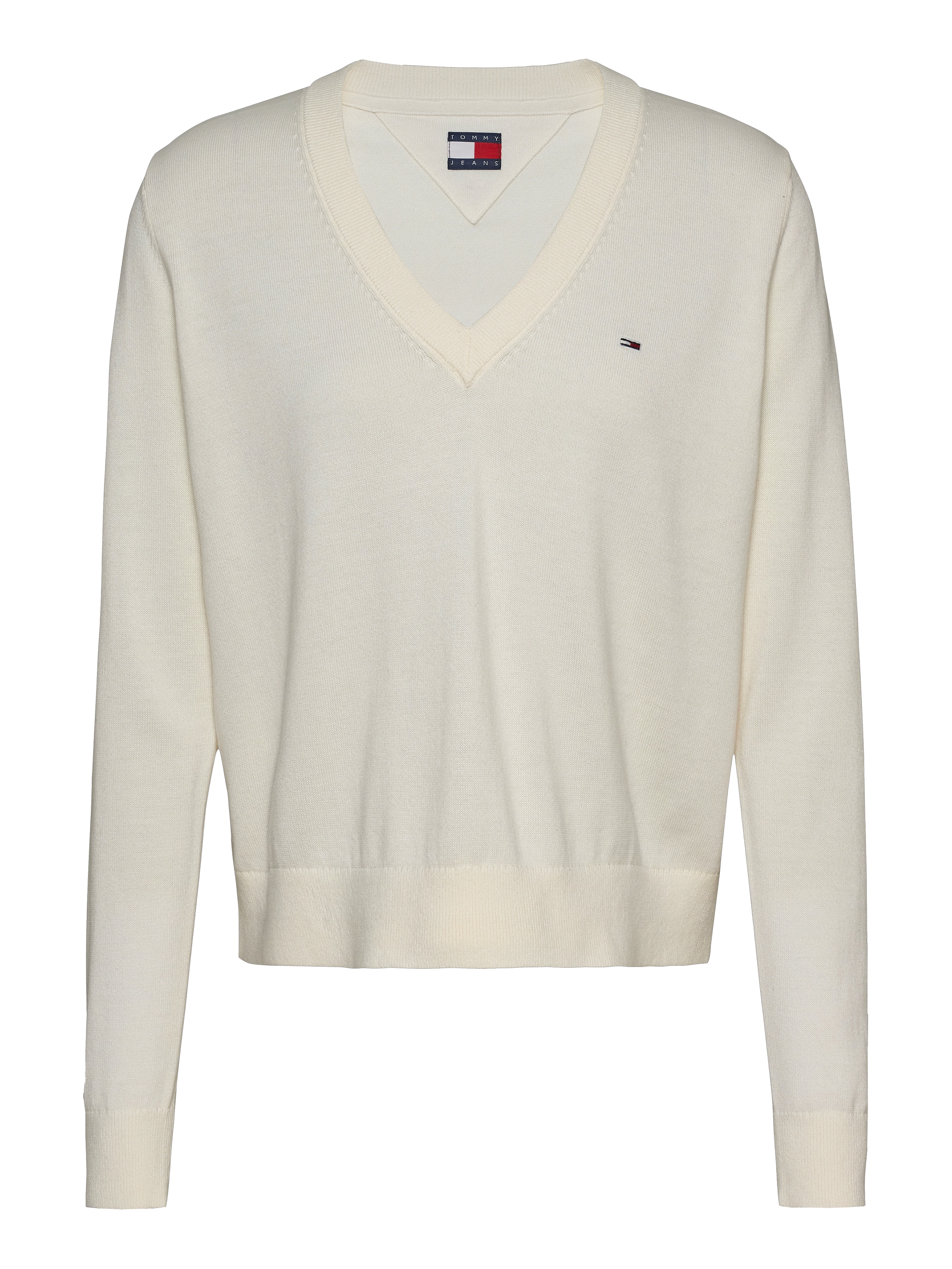 Tommy Jeans V-Ausschnitt-Pullover »TJW ESSENTIAL VNECK SWEATER EXT«, mit Logostickerei