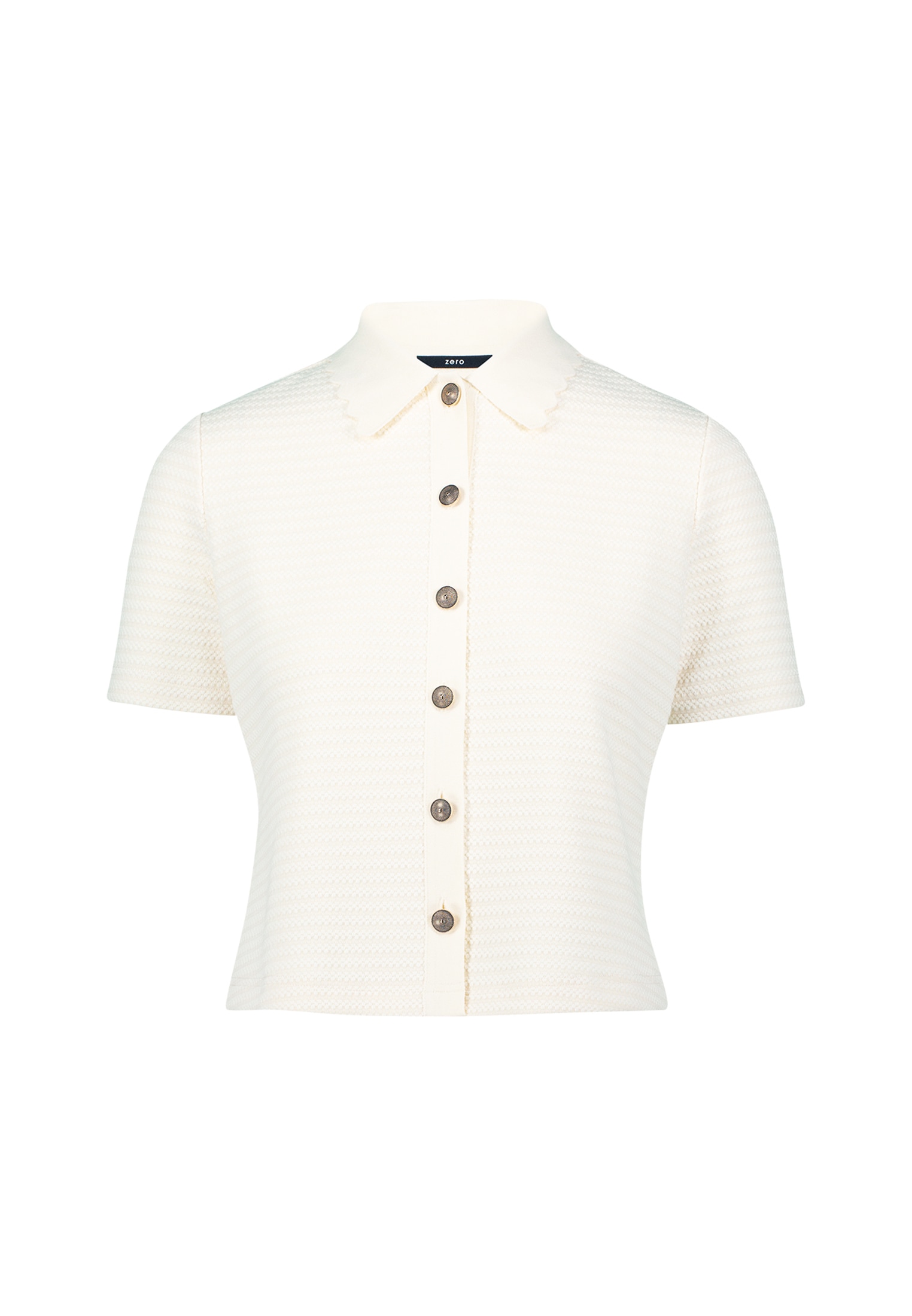 Zero Kurzarmshirt »zero Strick-Poloshirt mit Knopfleiste«, (1 tlg.), Knopfleiste