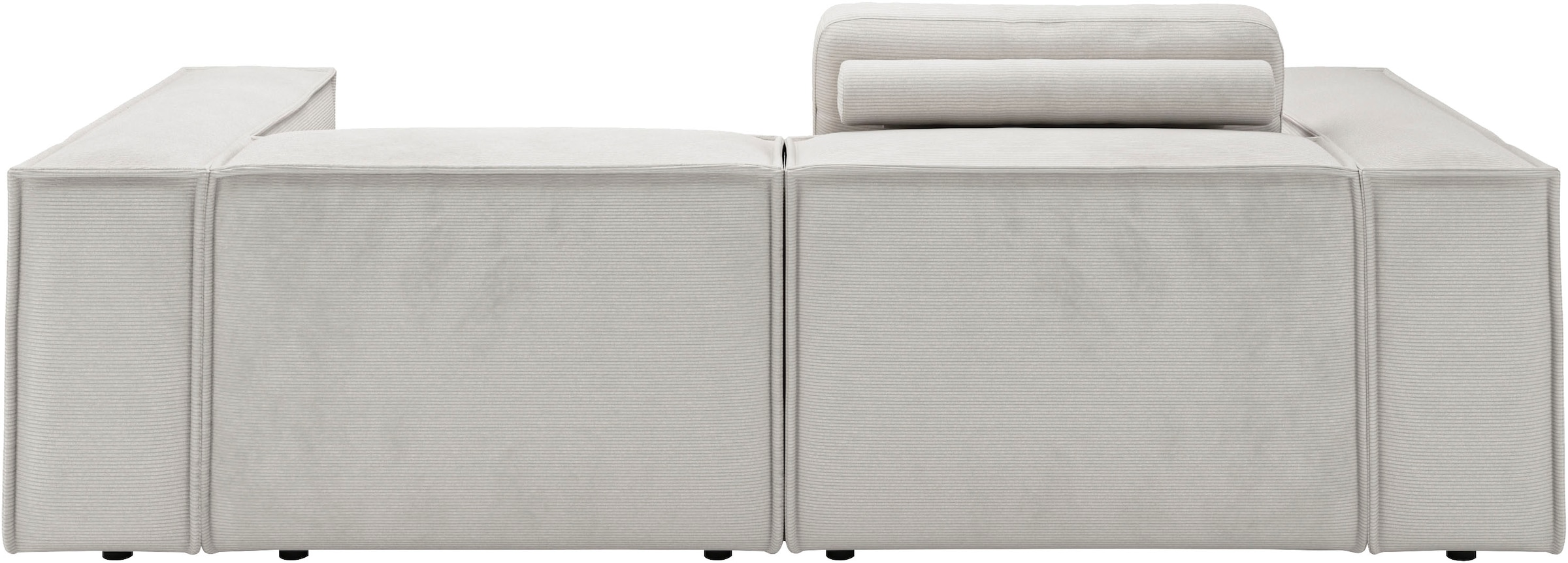 Places of Style Ecksofa »Watertown, kompakte L-Form, 246 cm breite für kleinere Räume«, modernes Ecksofa mit Feincordbezug, platzsparend & bequem