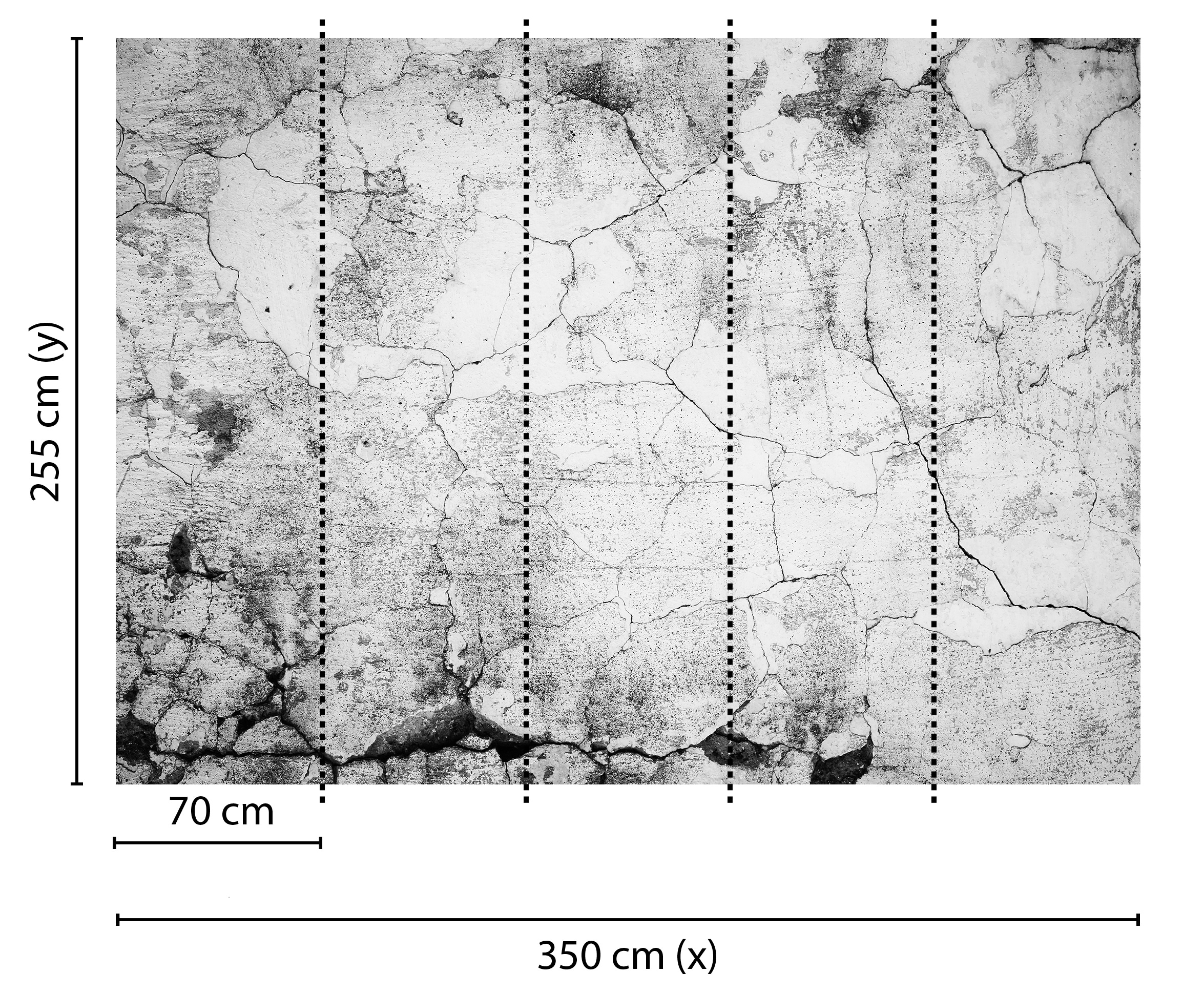 living walls Fototapete »Designwalls Cement Crack« glatt Vlies, Wand, Schräge, Decke