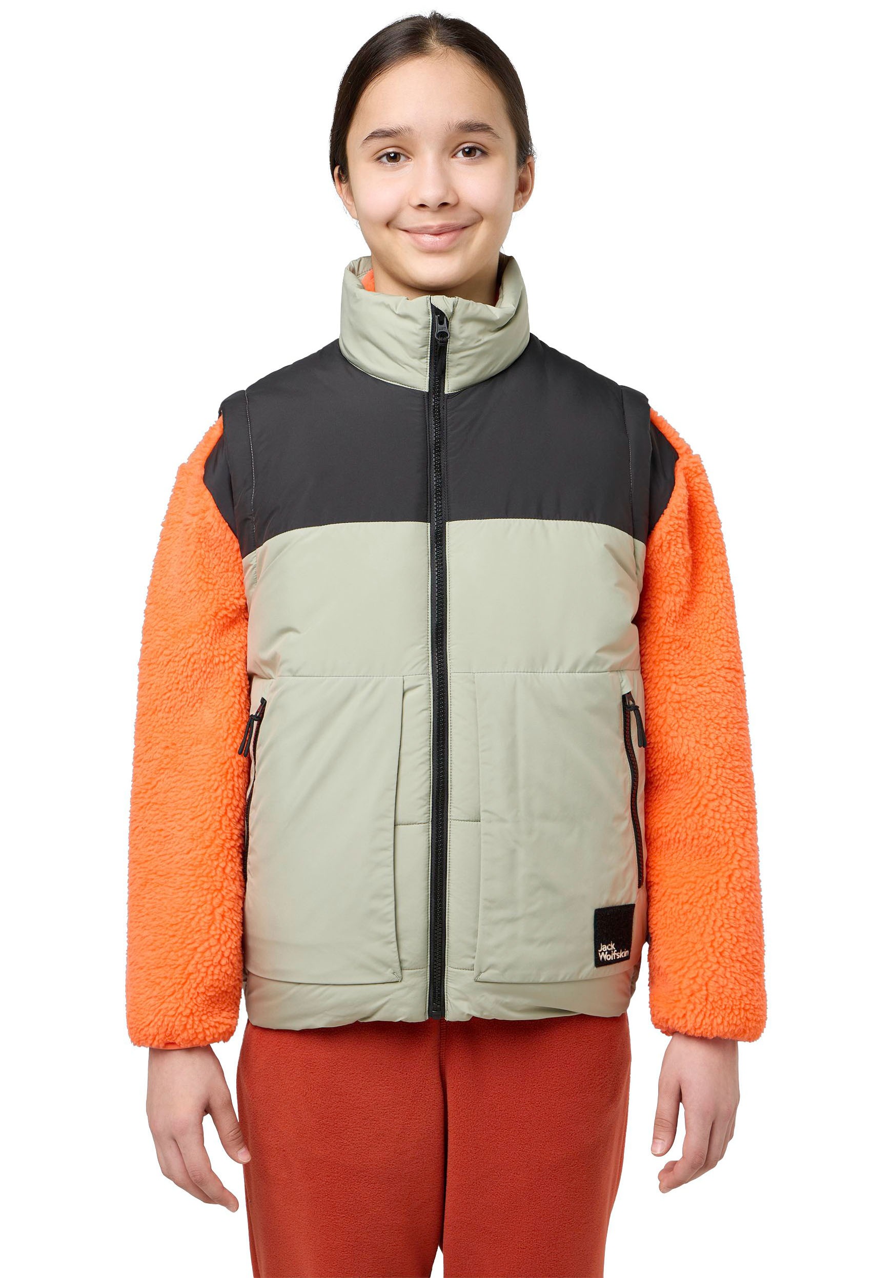 Jack Wolfskin Steppweste "TEEN für Kinder" für Kinder, mit hochschließendem Kragen