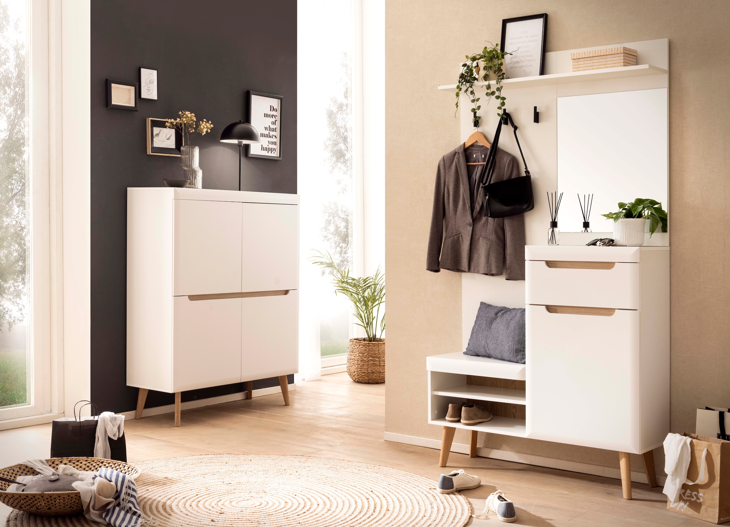 Home affaire "Torge, Garderobe mit Stauraum, Garderobenschrank im Scandic D günstig online kaufen