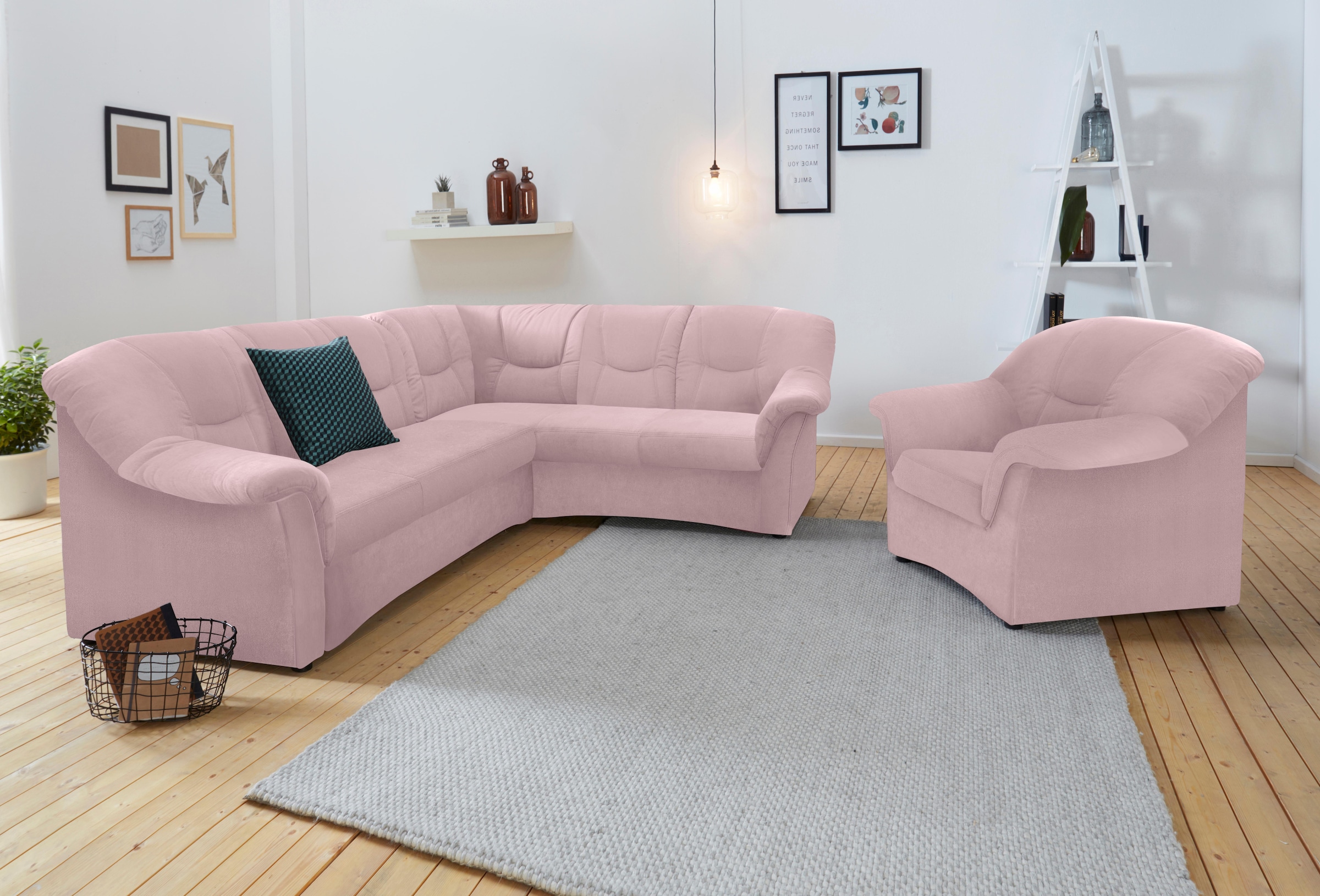 DOMO collection Ecksofa »Sarafina L-Form«, wahlweise mit Bettfunktion, optional mit Federkern