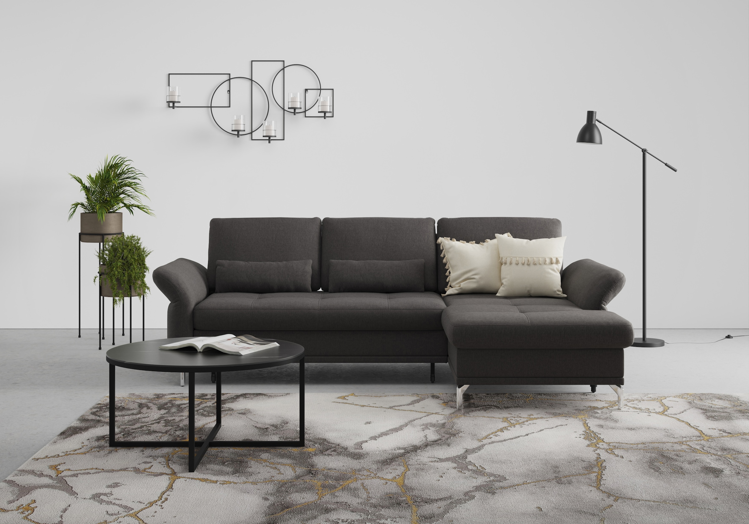 Home affaire Ecksofa "Palm Beach L-Form" Federkern, mit Sitztiefenverstellu günstig online kaufen