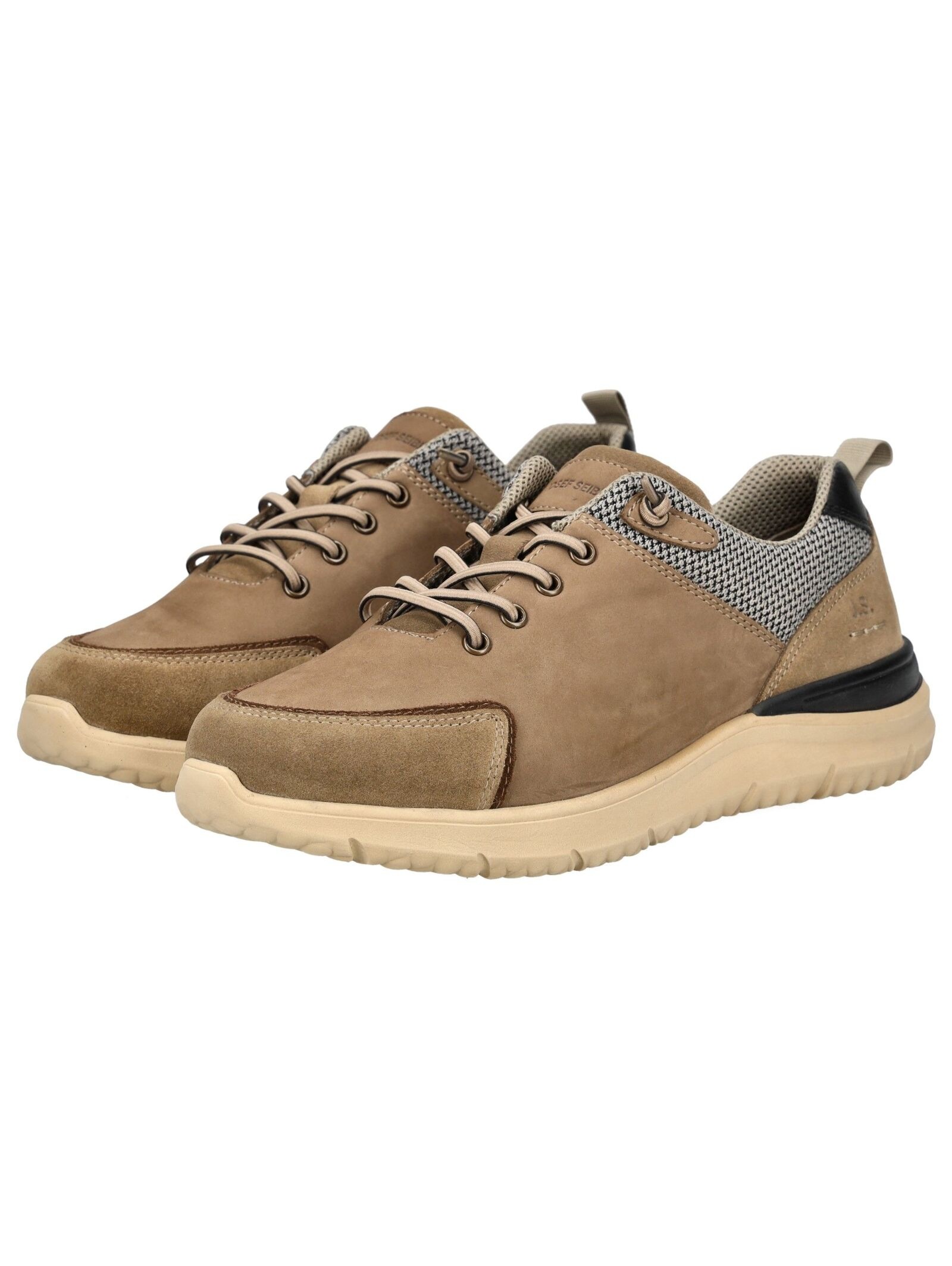 Schnürschuh JOSEF SEIBEL "Josef Seibel Halbschuhe Leder/Textil", Herren, Gr. 41, beige (sand), Leder, Textil, Schuhe Schnürschuh 6
