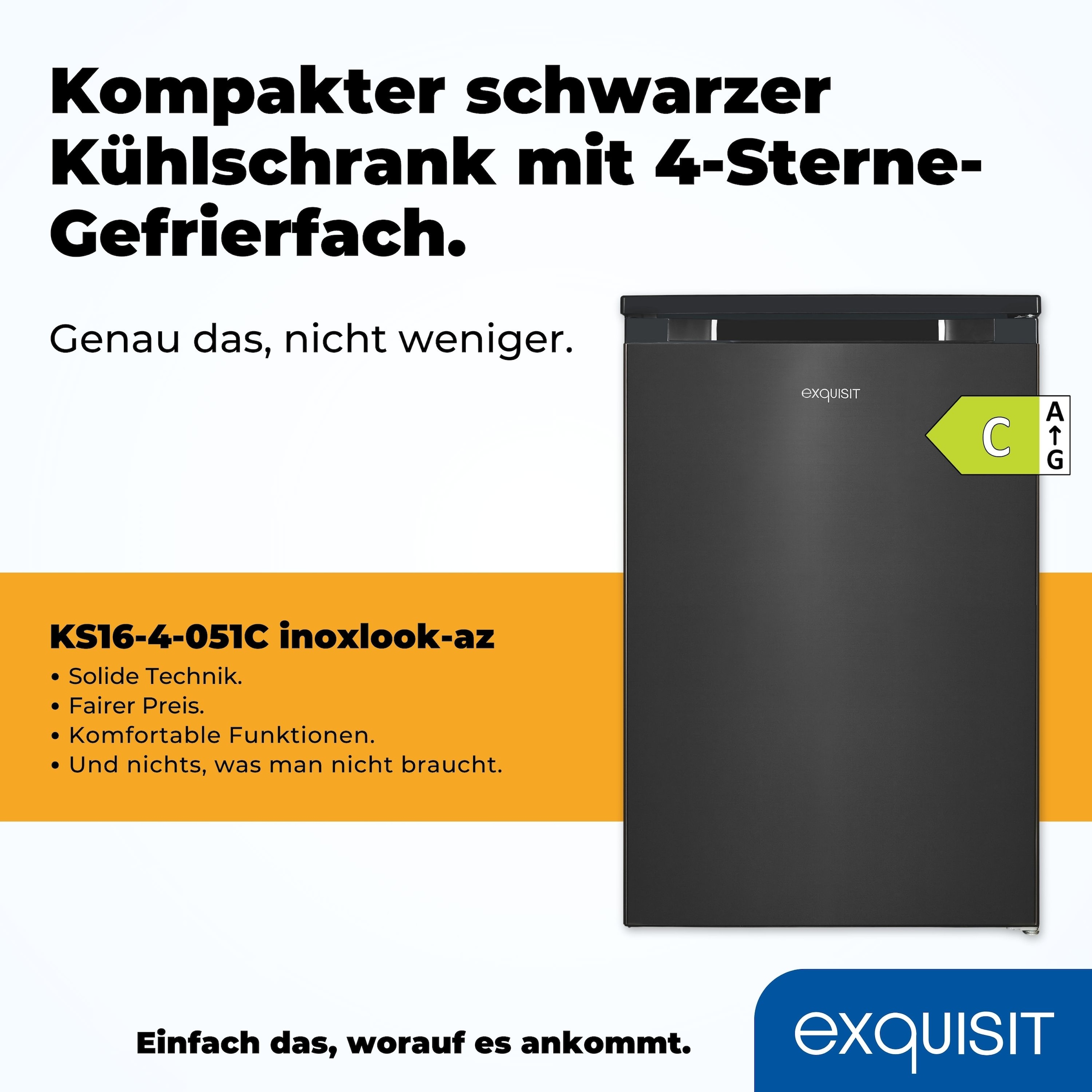 exquisit Kühlschrank »KS16-4-051C«, in bester Energieefizienz C, 107 Liter Volumen