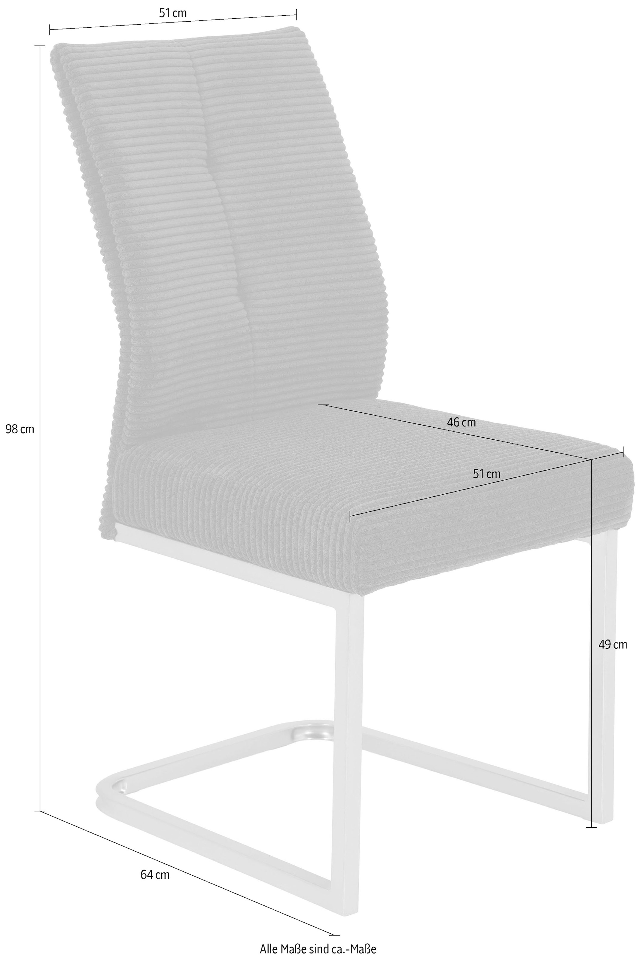 HELA Esszimmerstuhl »ALVA Schwingstuhl«, (Set), 4 St., Komfortsitz mit Federkern, Cord