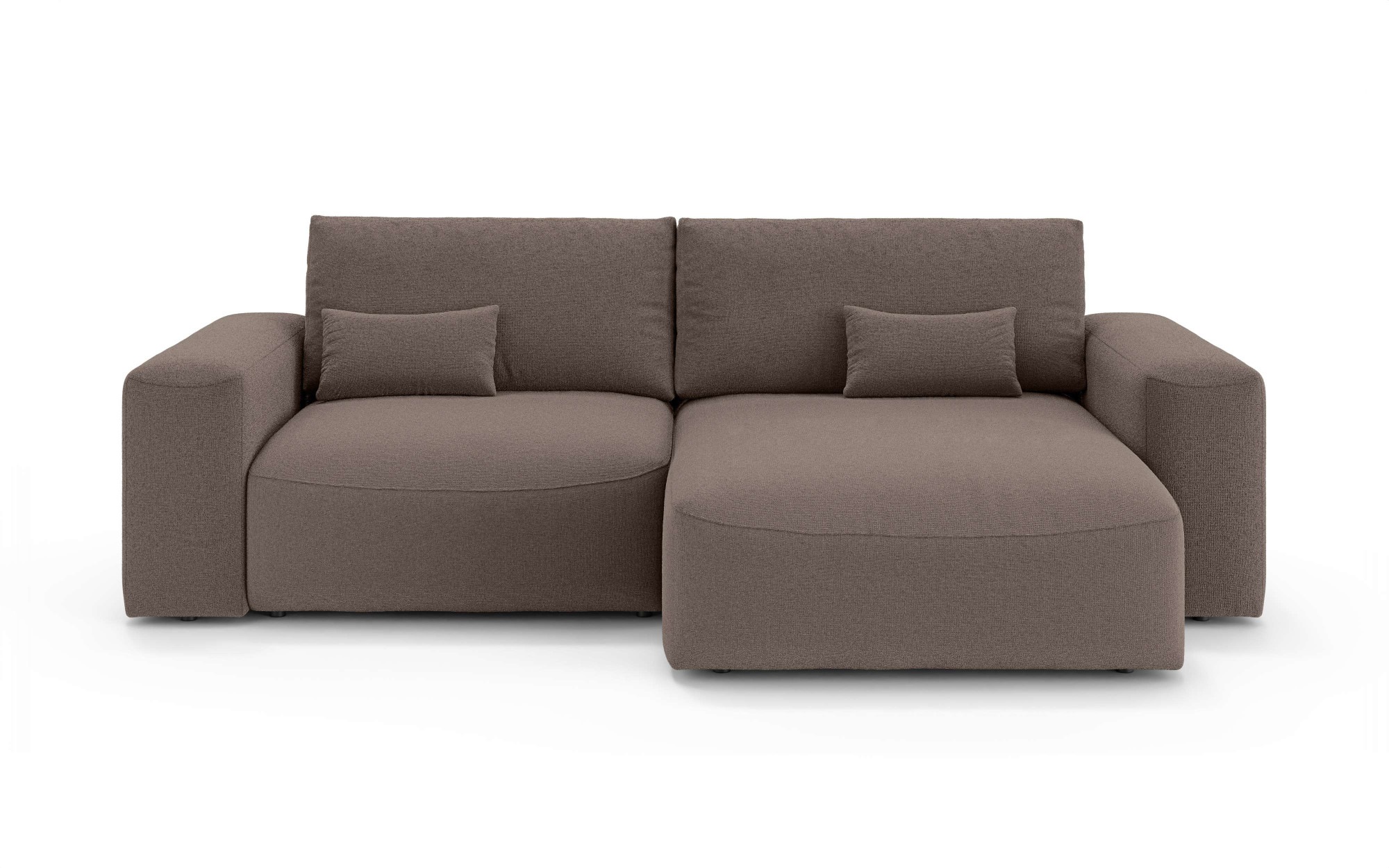 Ecksofa OTTO HOME "MATTS Schlafsofa mit Bettkasten, Maße B/T/H: 265/159/89 cm", braun, B:265cm H:89cm T:159cm, 100% Polyester, Sofas, Ecksofa, L-Form mit Recamiere rechts oder links, hoher Sitzkomfort 2