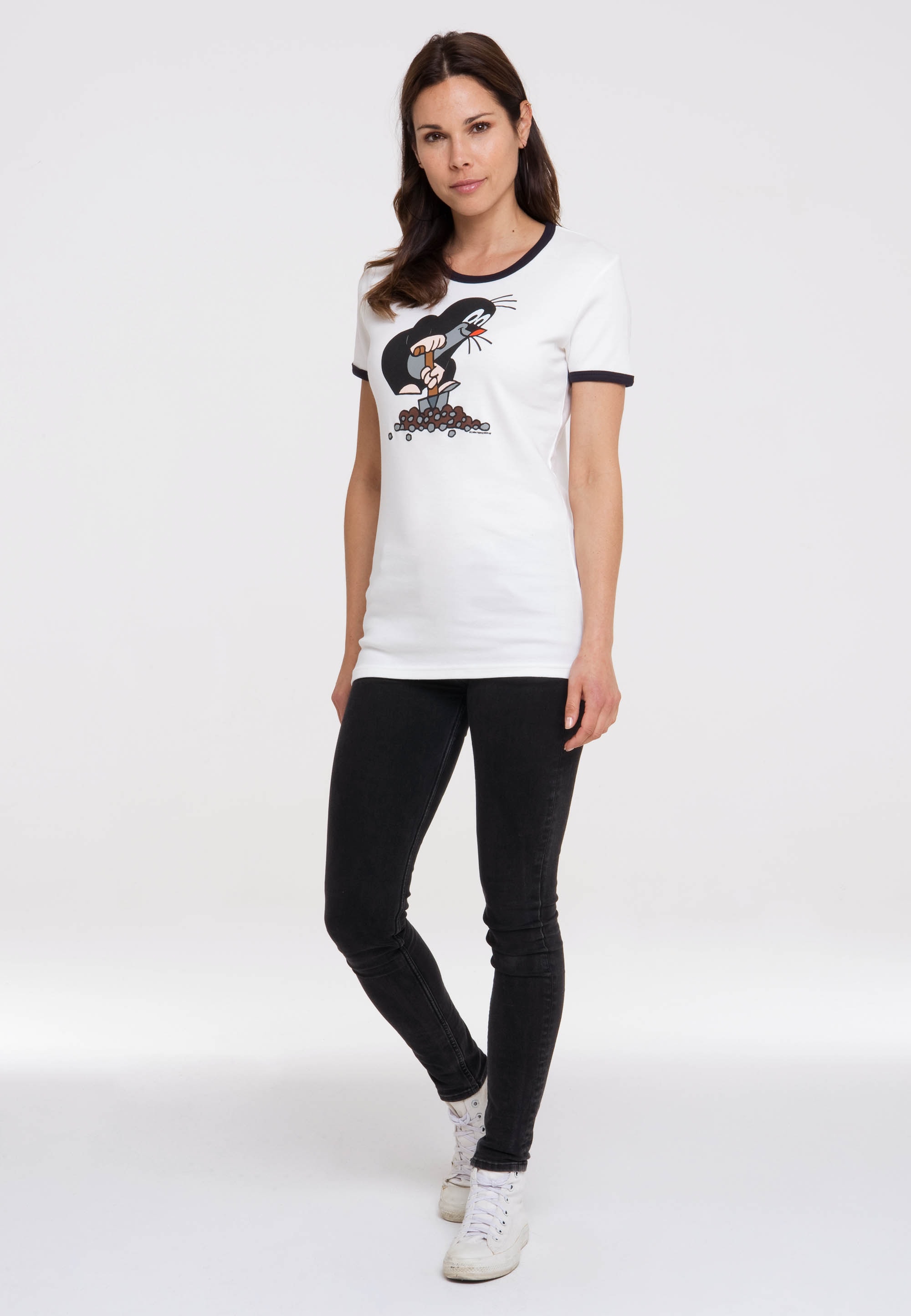 lizenziertem T-Shirt »Der BAUR LOGOSHIRT online Maulwurf«, mit | bestellen kleine Print