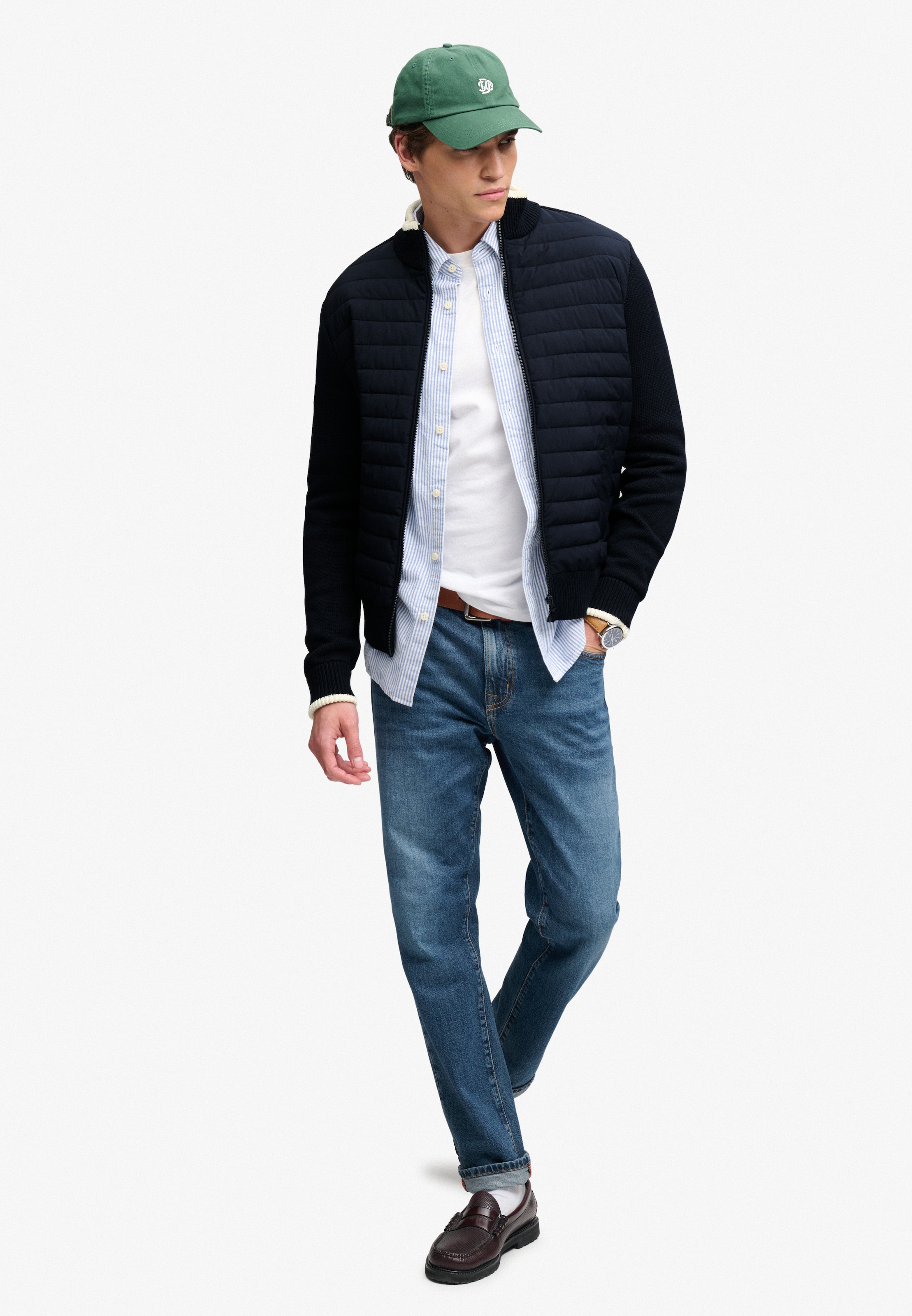 Superdry Blouson »STRAIGHT BAFFLE HYBRID JKT« Kunstfaser, slim fit
