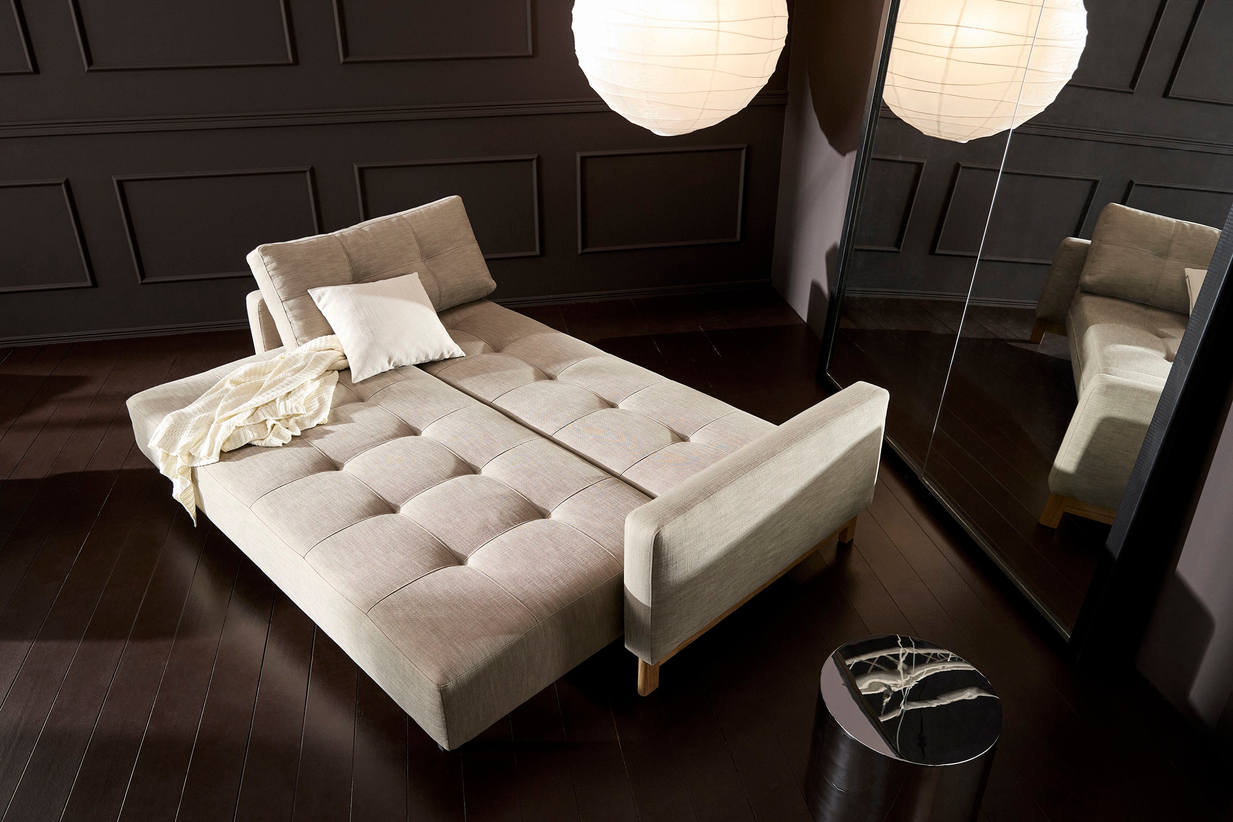 INNOVATION LIVING ™ Schlafsofa »Pyxis, 3-Sitzer Sofa mit extrabreiter Bettfunktion, Skandi-Design« Multifunktionssofa, extrabequem durch Taschenfederkern, Dauerschläfer
