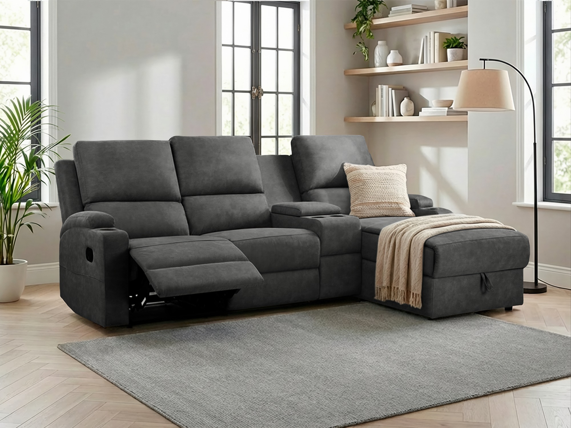 OTTO home Ecksofa "NAPORI Multimediasofa, 3er Kinosessel XXL, L-Form, 3 Bez günstig online kaufen